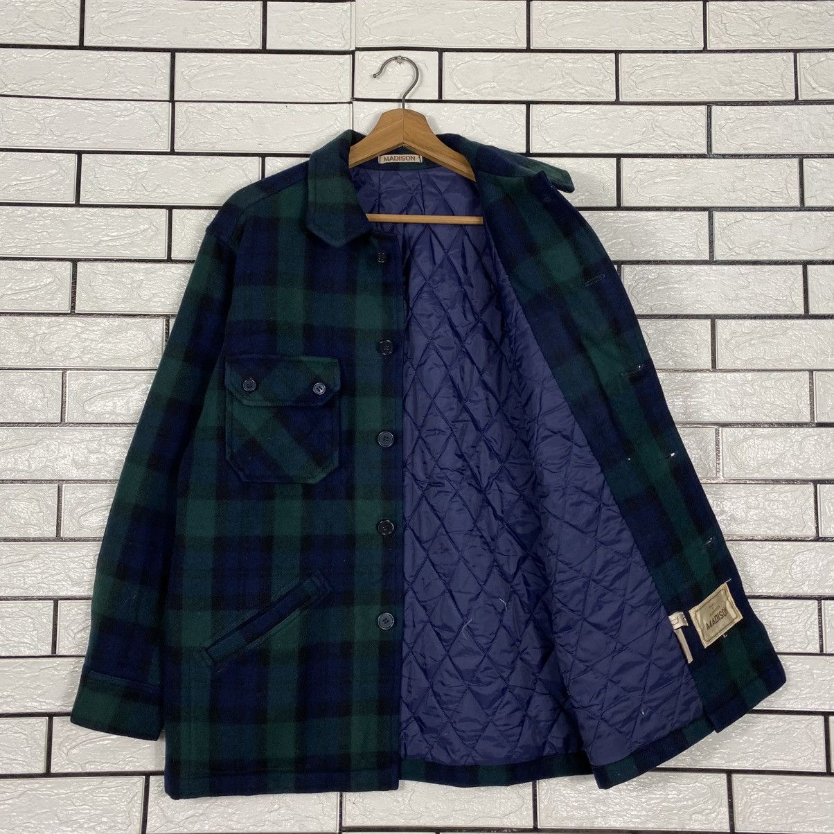 Issey Miyake Vintage Wool Chore Jacket Madison Tartan Design Check Size US L / EU 52-54 / 3 - 12 Thumbnail