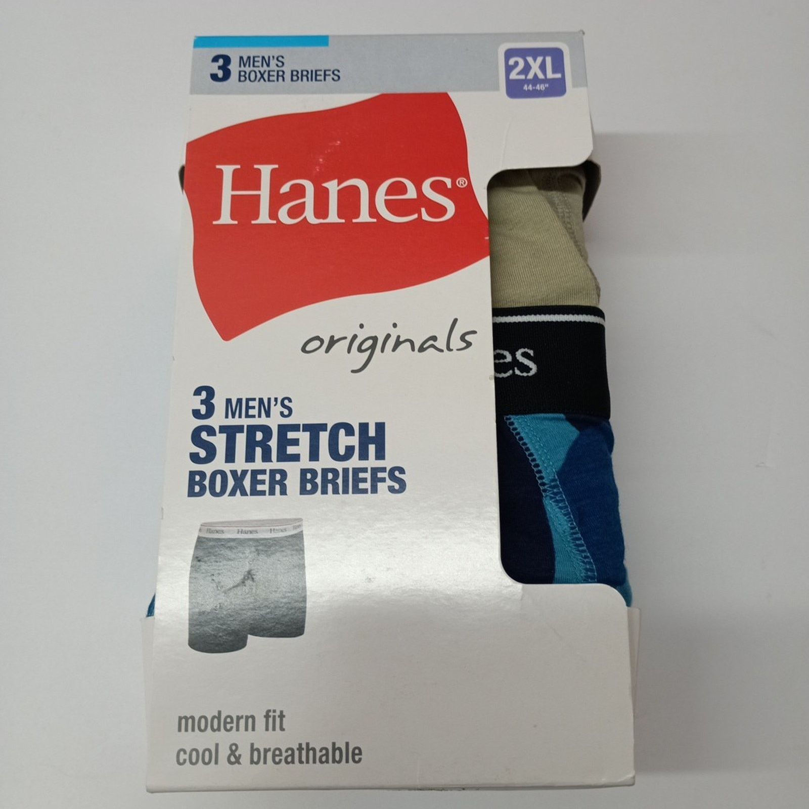 Hanes Hanes Originals Men’s Boxer Briefs Stretch Cotton 2XL 44-46" Size 44 - 1 Thumbnail