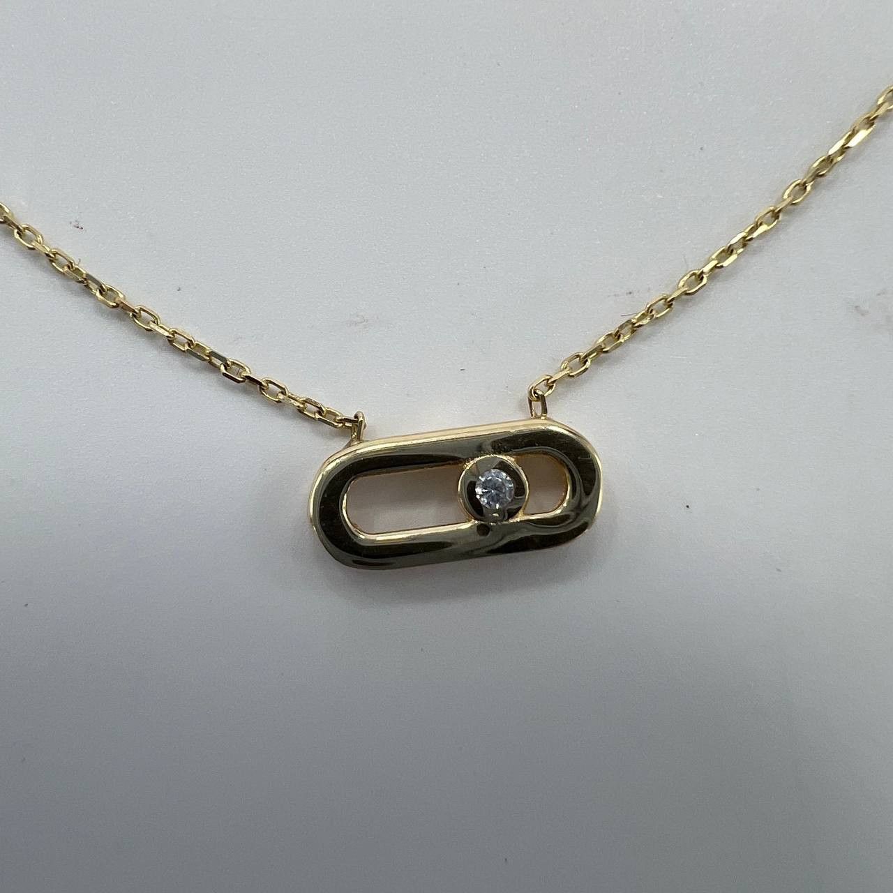Other New 14K Solid Gold Necklace Italy Oval Link Pendant 1.4g Size ONE SIZE - 3 Thumbnail