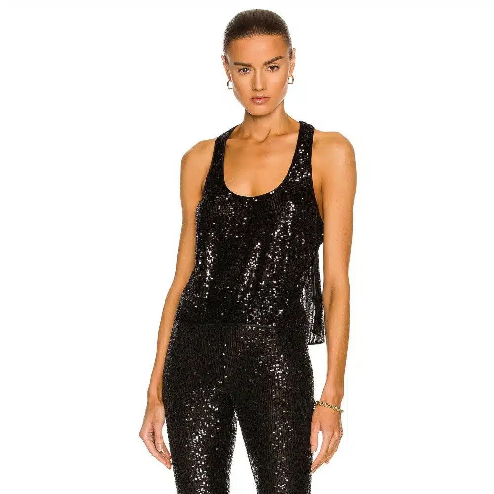 Tom Ford o1loc1c0525 TS1986 Sequined Tank Top in Black Size S / US 4 / IT 40 - 3 Thumbnail