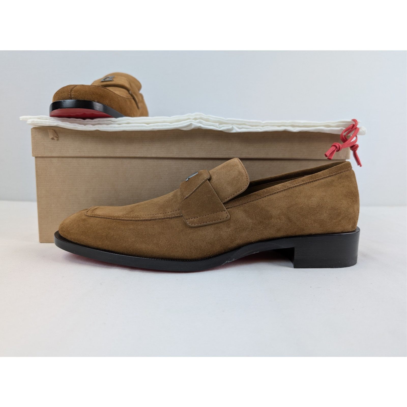 Christian Louboutin o1rshd1 Brown Suede Loafers Shoes Boots in Black Sole 44.5 Size US 11.5 / EU 44-45 - 21 Thumbnail