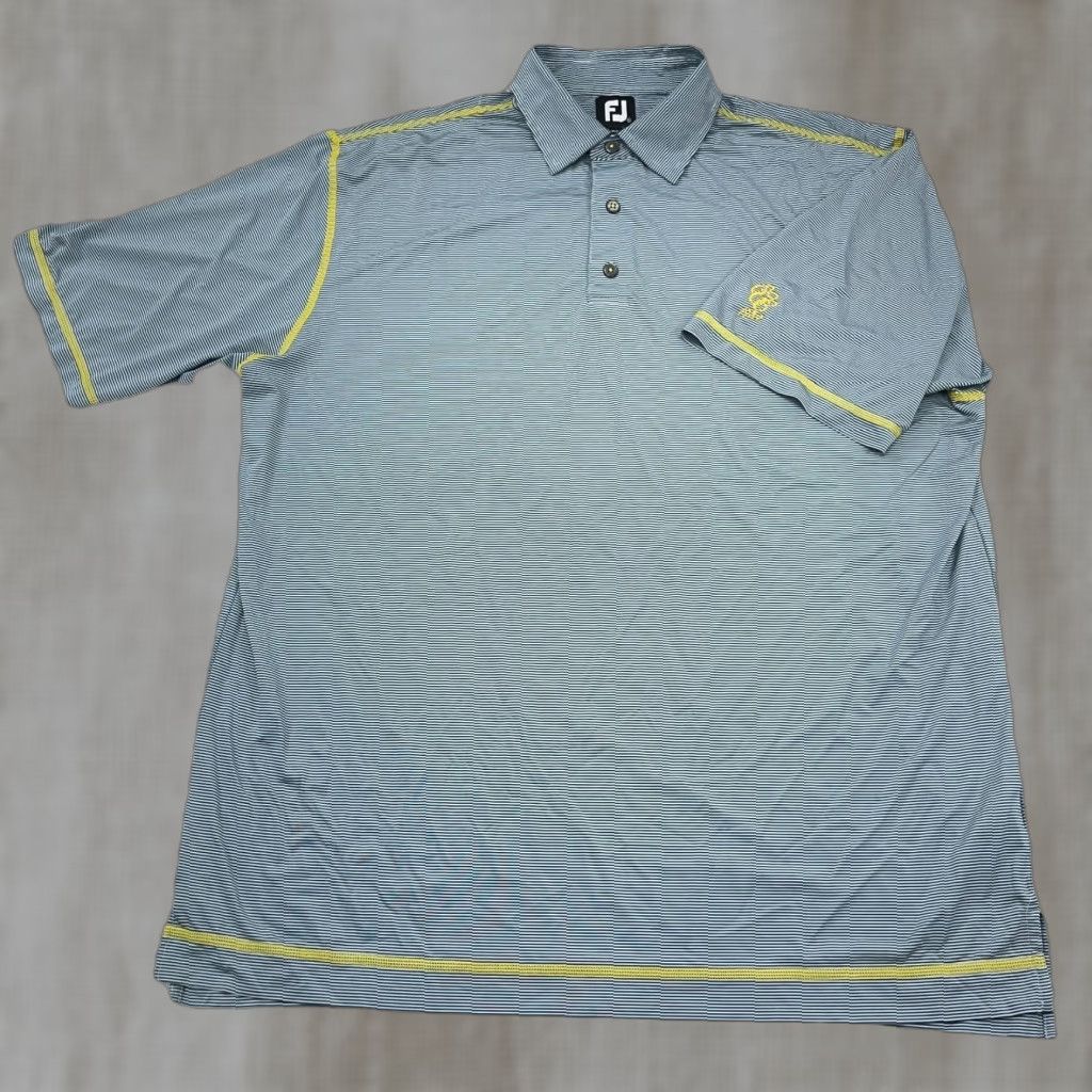 Footjoy FootJoy Polo Shirt Men XL Blue Yellow Performance Golf Club Stretch Wicking Size US XL / EU 56 / 4 - 1 Thumbnail