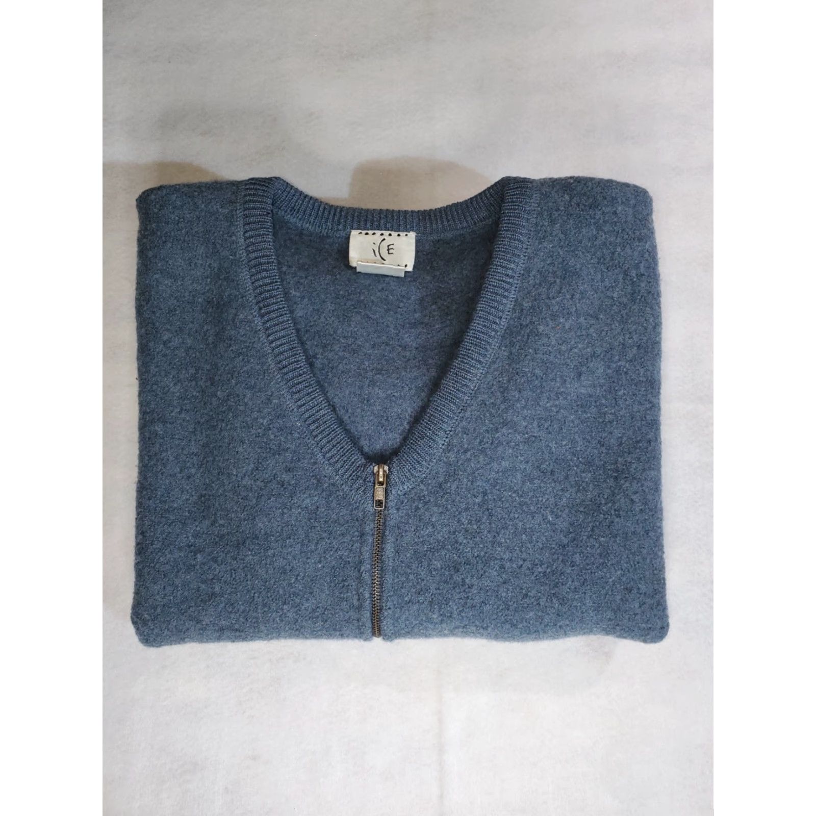Vintage VINTAGE Ice- Knit 100% Pure Wool Womens SweaterCOAT FULL ZIP Made in India Size XL Blue 90s Womens Wool Coat Zip Size XL / US 12-14 / IT 48-50 - 2 Thumbnail
