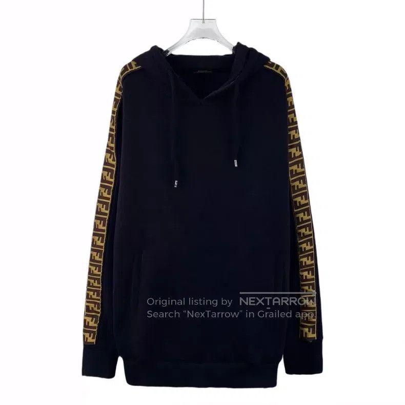 Fendi Fendi Black side logo letter hooded long sleeve sweatshirt Size US L / EU 52-54 / 3 - 1 Thumbnail