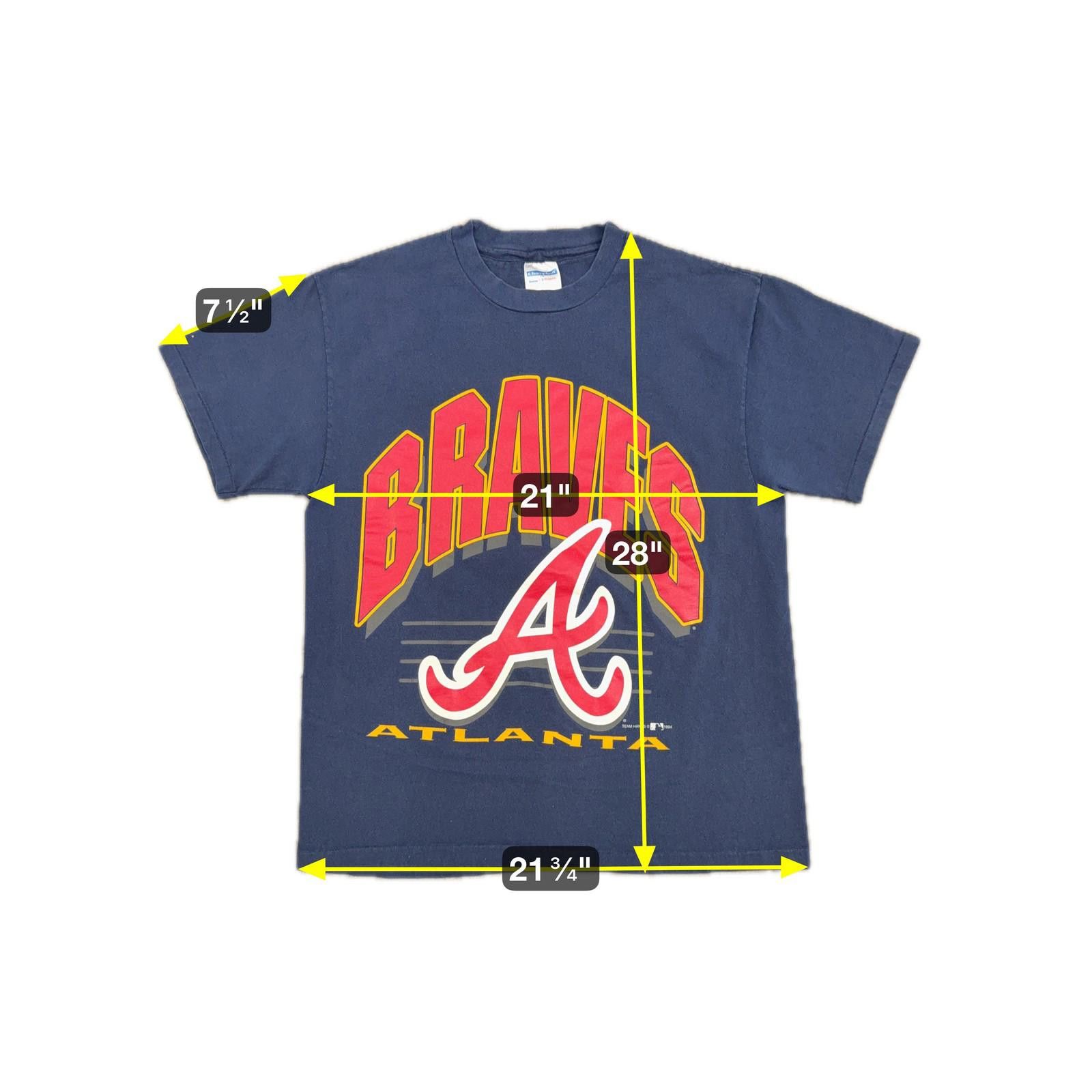 Hanes Vtg 90s Atlanta Braves Shirt Mens L MLB Baseball 100% Cotton Size ONE SIZE - 10 Thumbnail