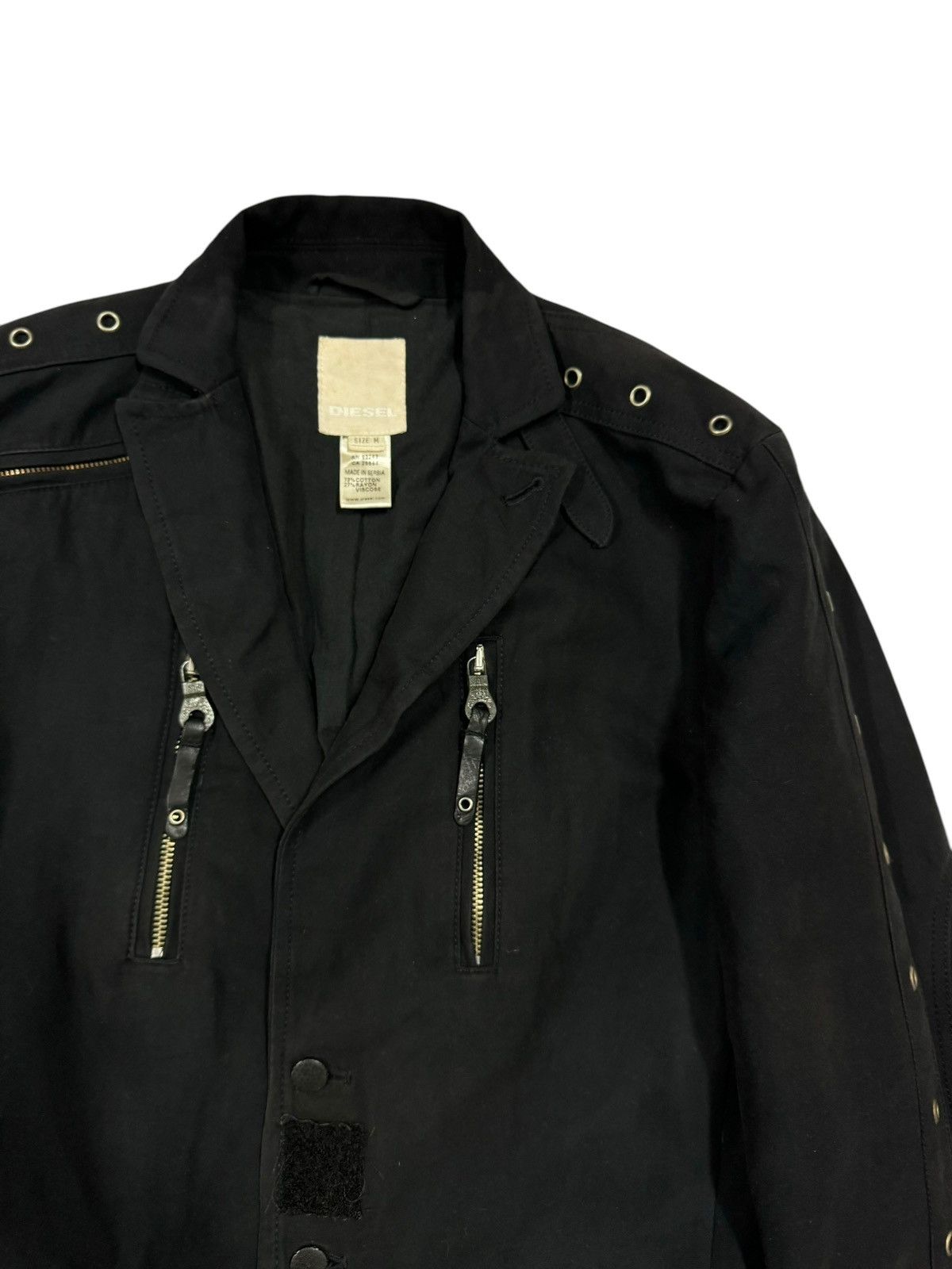 Diesel × Diesel Black Gold Diesel Bondage Black Blazer Jacket Multipocket Size 40R - 8 Thumbnail
