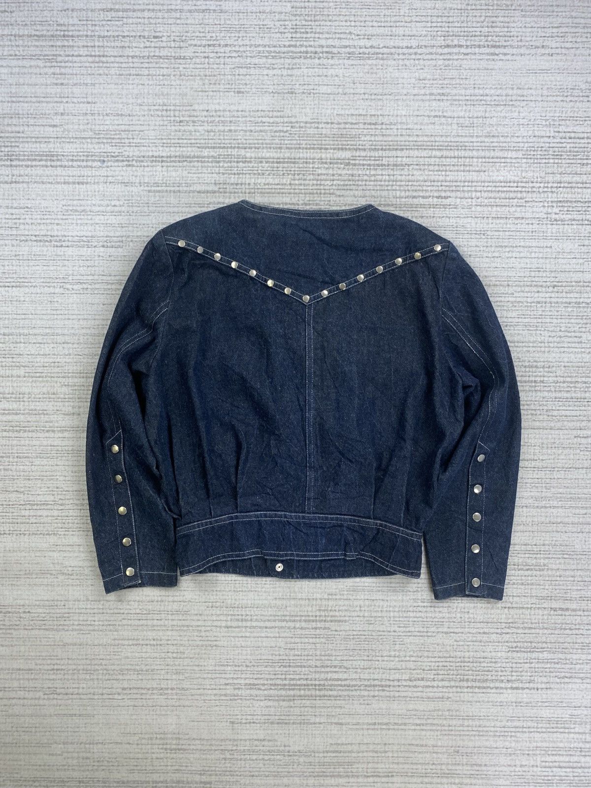 Vintage 🔥Rare Vintage Bourbon Punk Cropped Denim Jacket Size M / US 6-8 / IT 42-44 - 2 Thumbnail