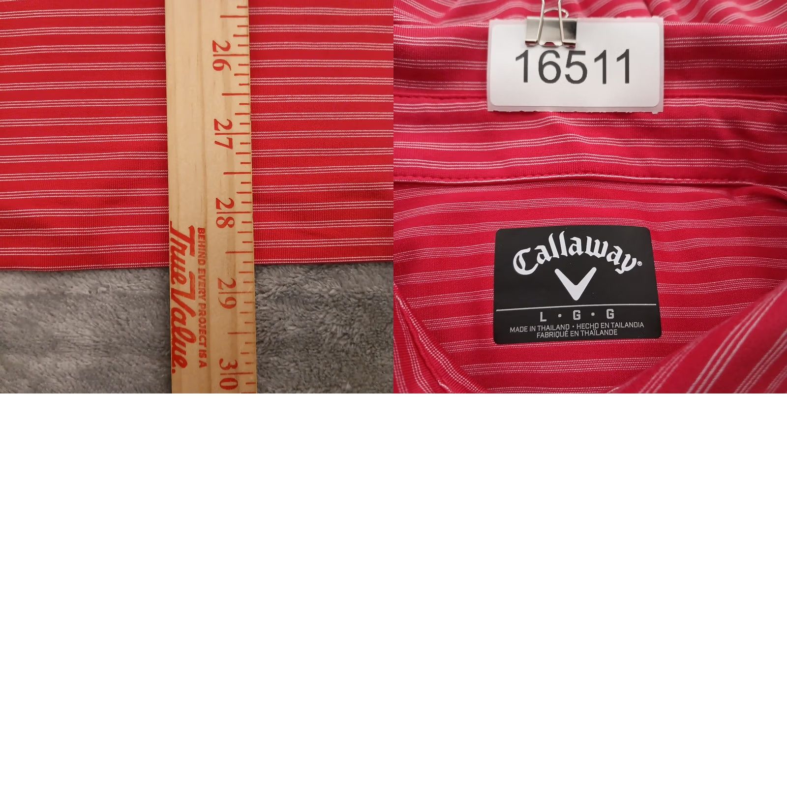 Callaway Callaway Polo Shirt Mens Large Pink Striped Short Sleeve Size US L / EU 52-54 / 3 - 8 Thumbnail