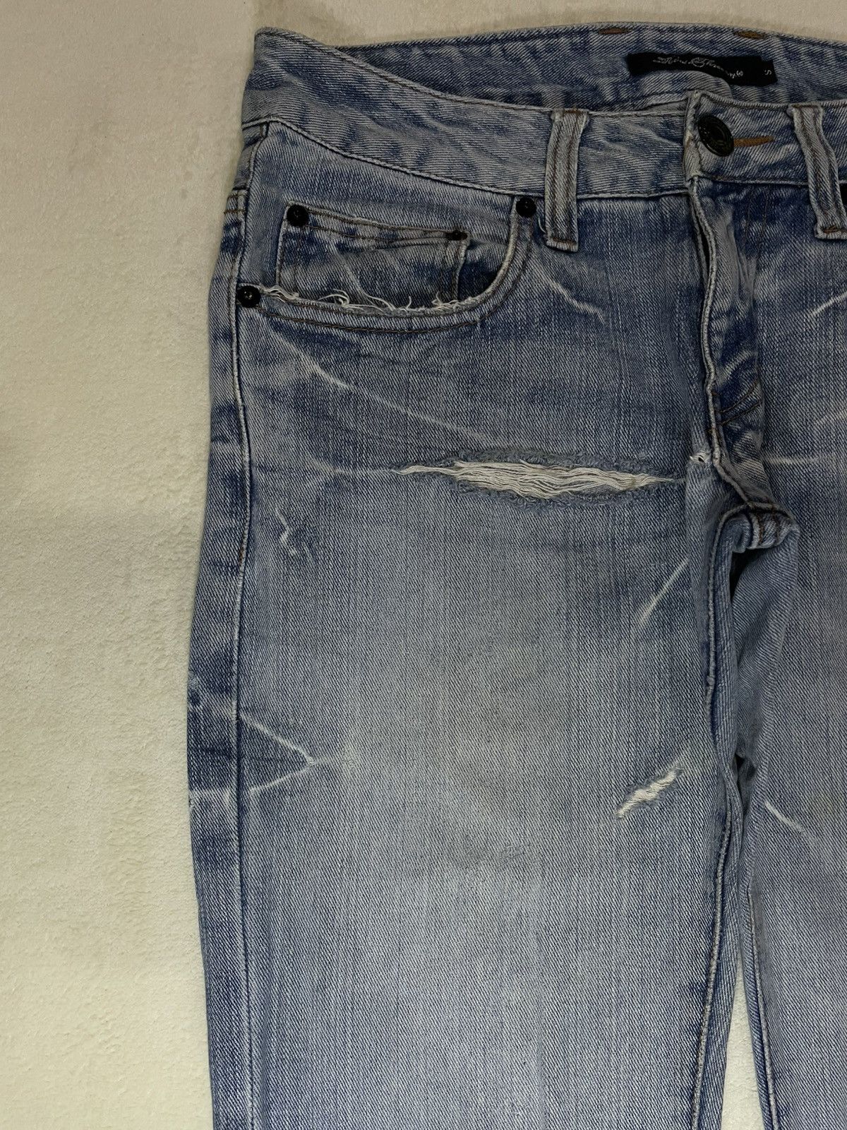 Japanese Brand Vintage Root Three Style Mudwash Distress Faded Denim Jeans Size US 32 / EU 48 - 5 Thumbnail