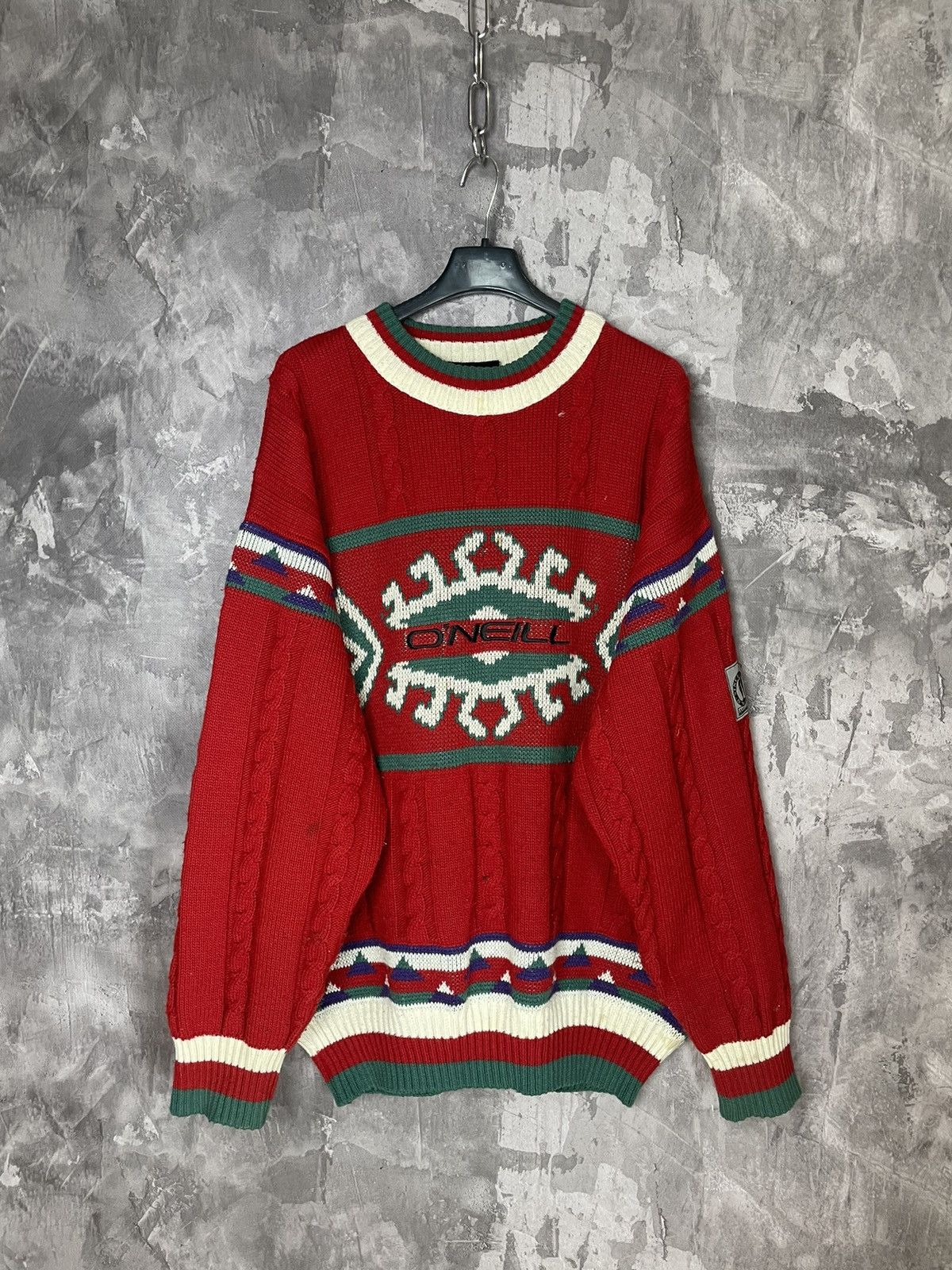 O'Neill × Vintage VINTAGE ONEILL KNIT SWEATER SPELLOUT VERY RARE Size US L / EU 52-54 / 3 - 1 Thumbnail
