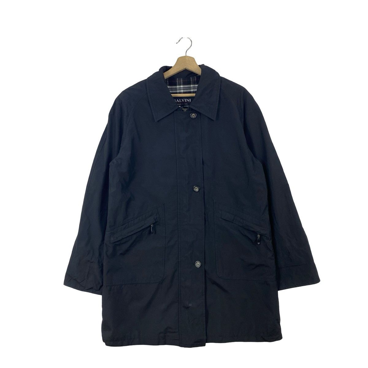 Vintage Vintage SALVINI Car Coat Jacket Minimalist Overcoat Size US L / EU 52-54 / 3 - 3 Thumbnail