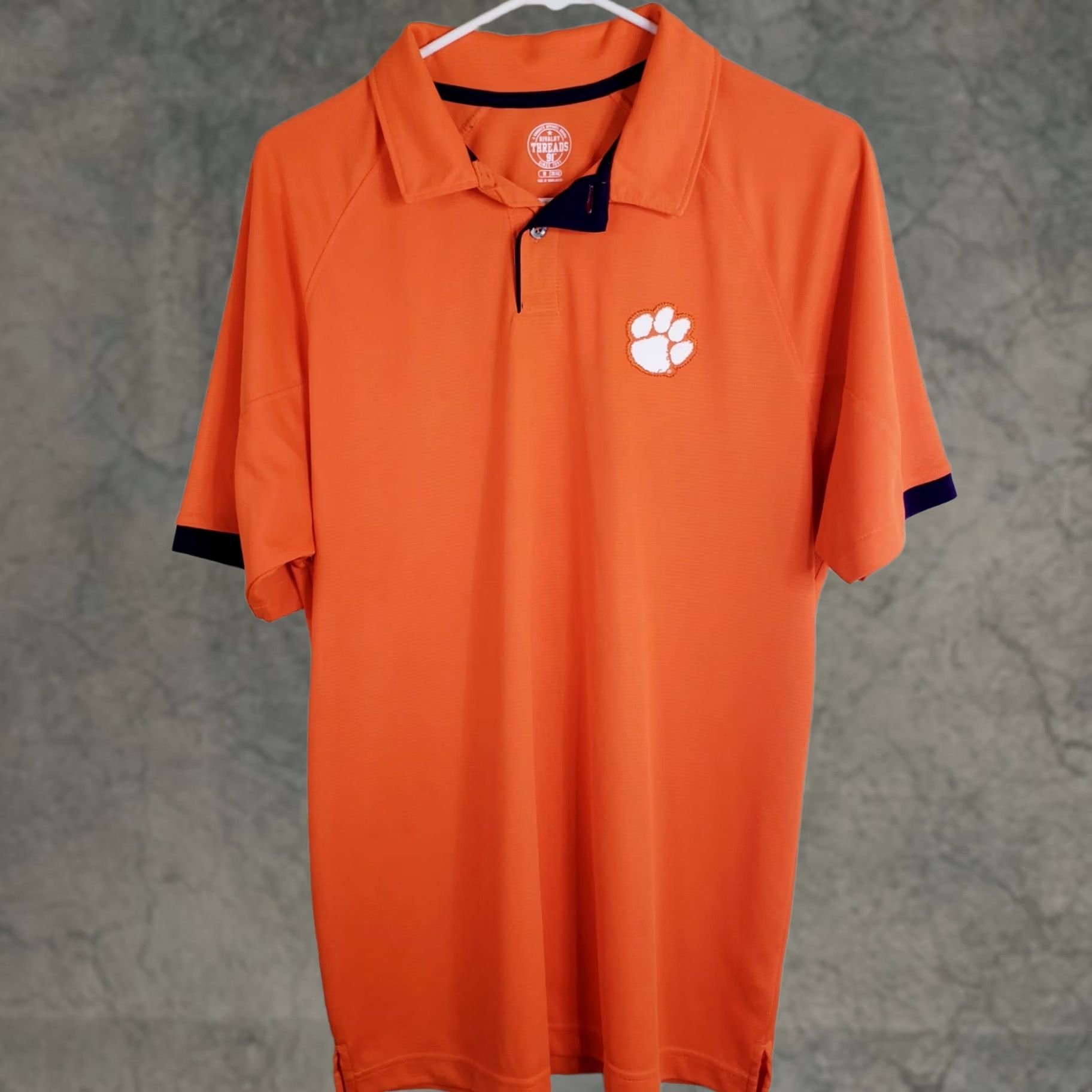 Vintage Rivalry Threads Mens M Orange Clemson Tigers Men Polo Embroidered Tiger Paw Size US M / EU 48-50 / 2 - 1 Thumbnail