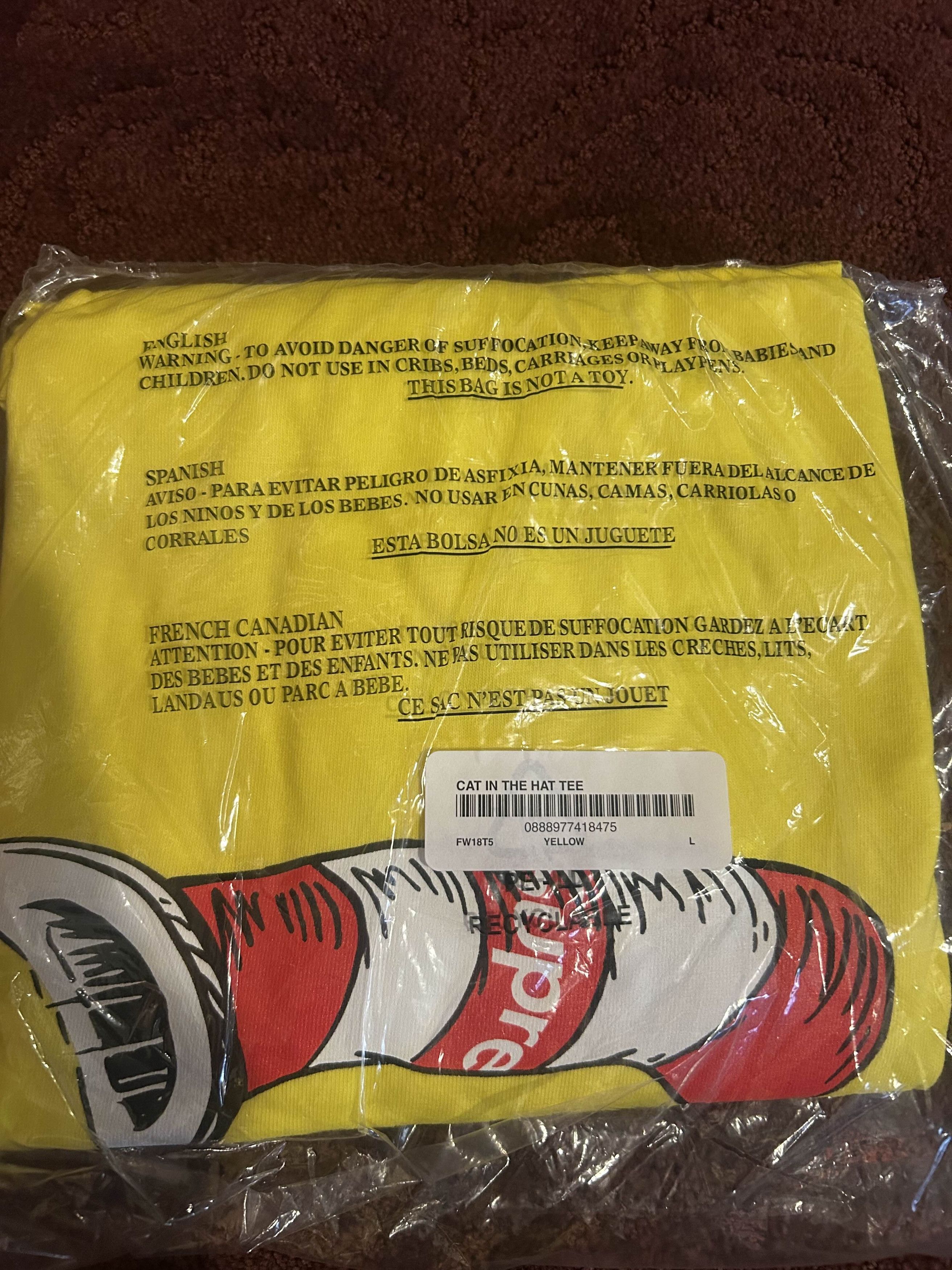 Supreme '18 Cat in the Hat Supreme Tee Size US L / EU 52-54 / 3 - 3 Thumbnail