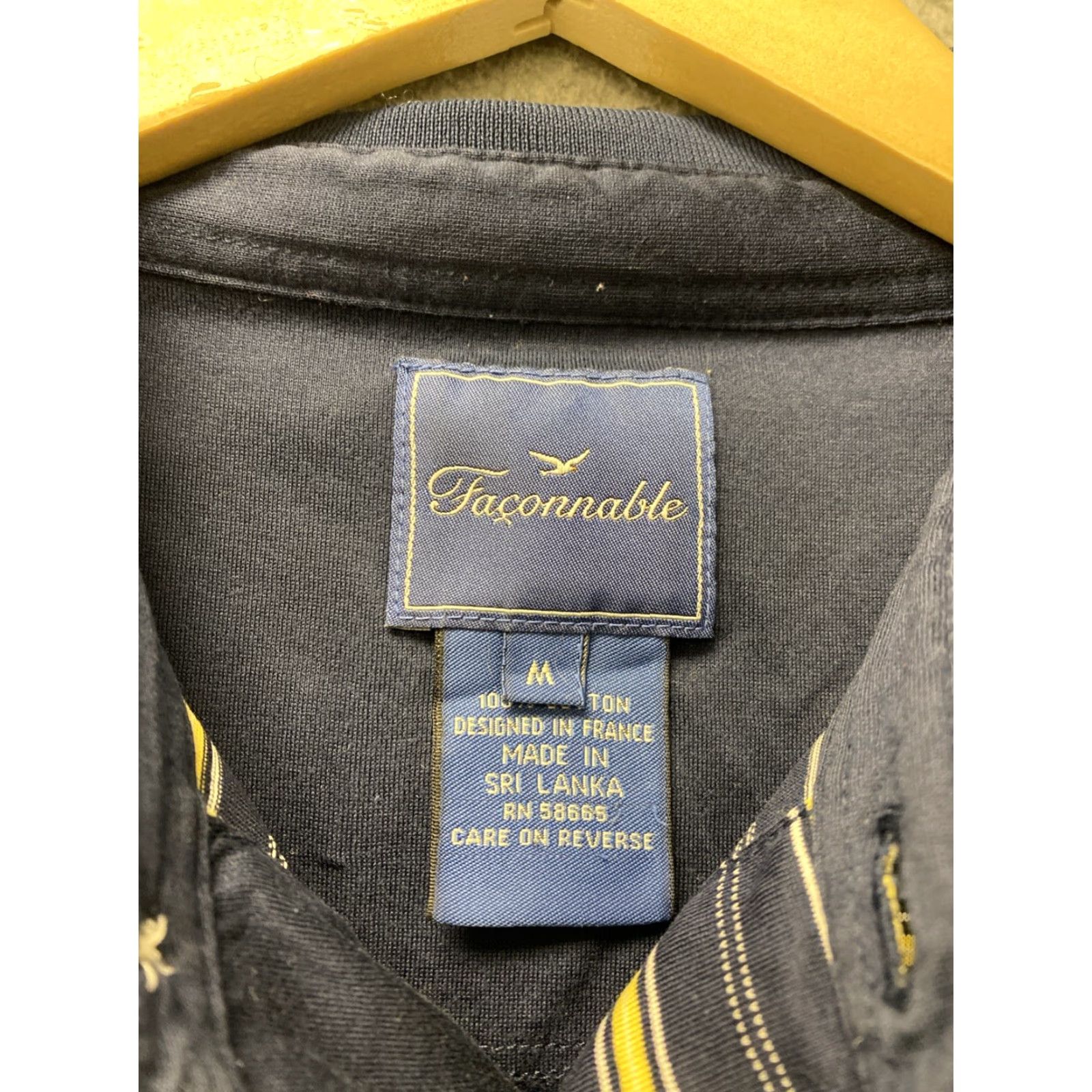 Faconnable VINTAGE Faconnable Polo Shirt Men’s M Cotton Striped 90s Golf Casual Navy Yellow Size US M / EU 48-50 / 2 - 7 Thumbnail
