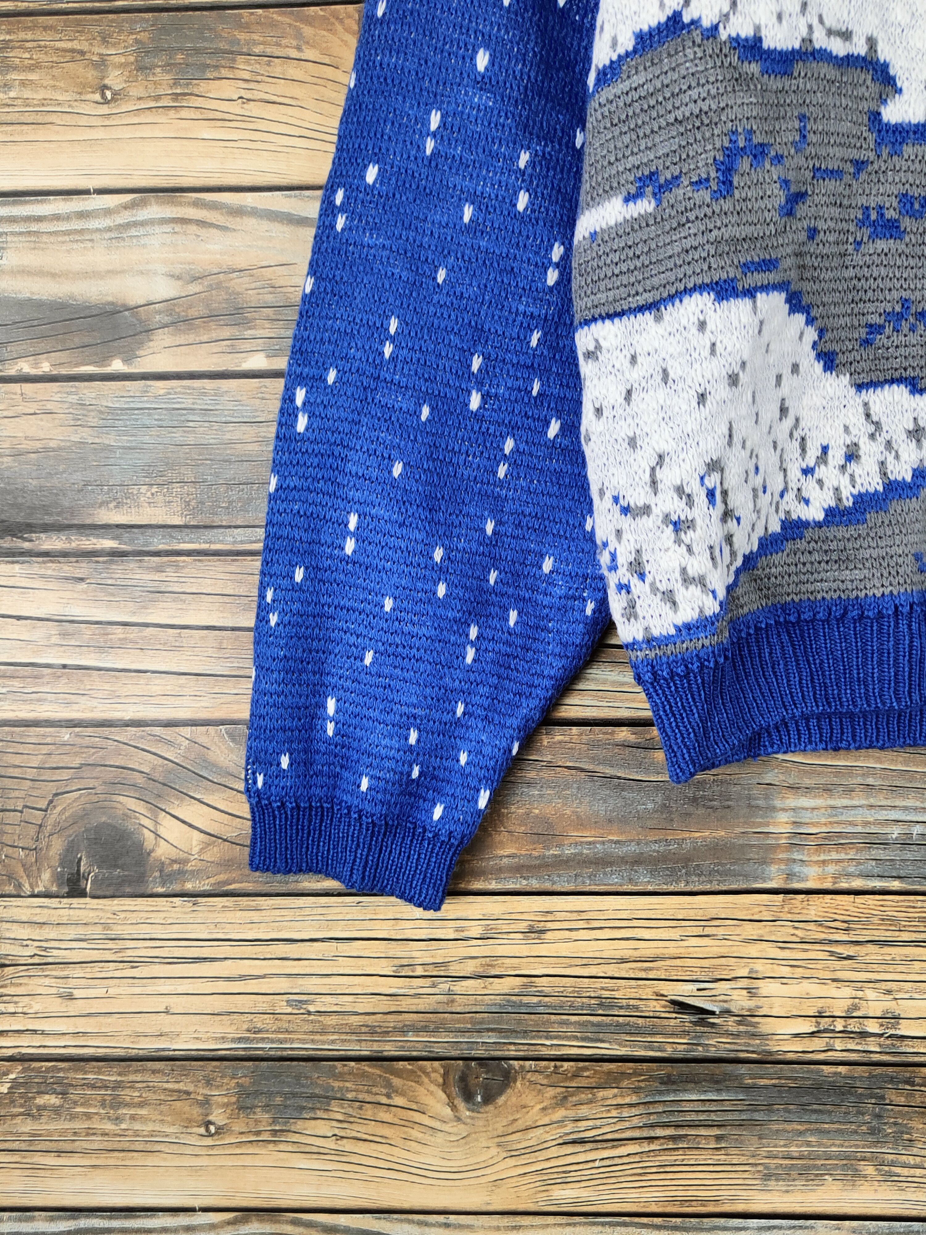 Japanese Brand DL Trendy Blue Knitwear Sweatshirts #46-144 Size US M / EU 48-50 / 2 - 4 Thumbnail