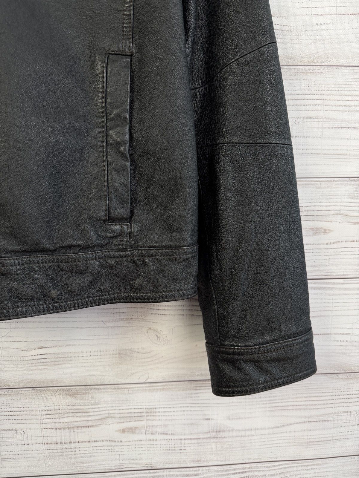 Armani Armani Jeans Leather Jacket Size US L / EU 52-54 / 3 - 5 Thumbnail