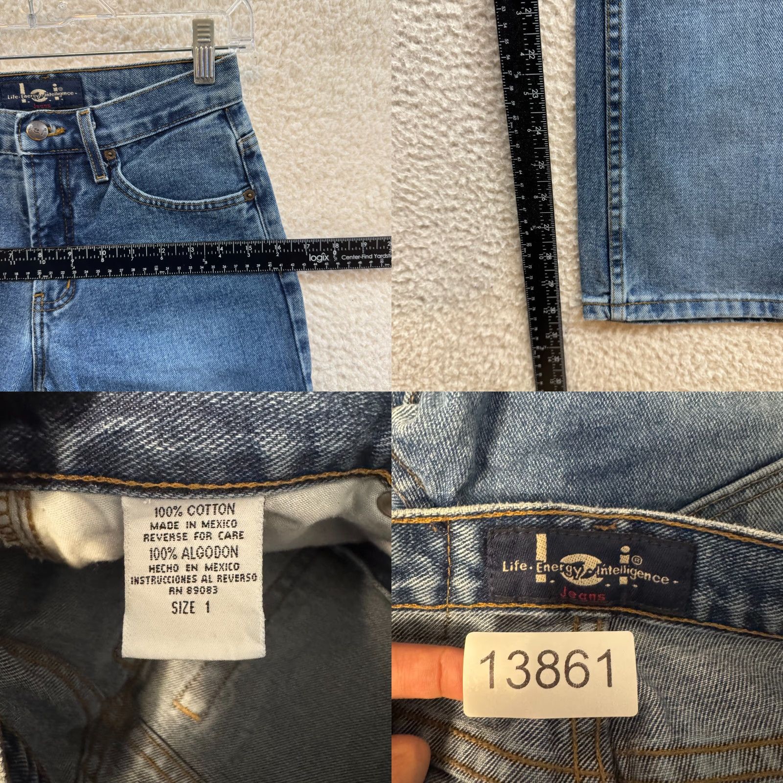 Vintage VINTAGE Lei Low Mid Rise Flare Jeans 0 24 Medium Wash Bootcut 100% Cotton Womens Boys Girls Mens Jeans Size 25" / US 0 / IT 36 - 8 Thumbnail
