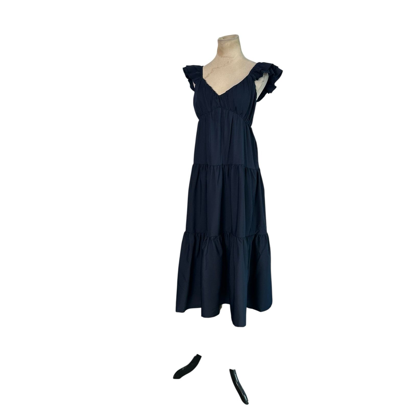 Shein Shein navy blue tiered midi dress size medium Size M / US 6-8 / IT 42-44 - 13 Thumbnail