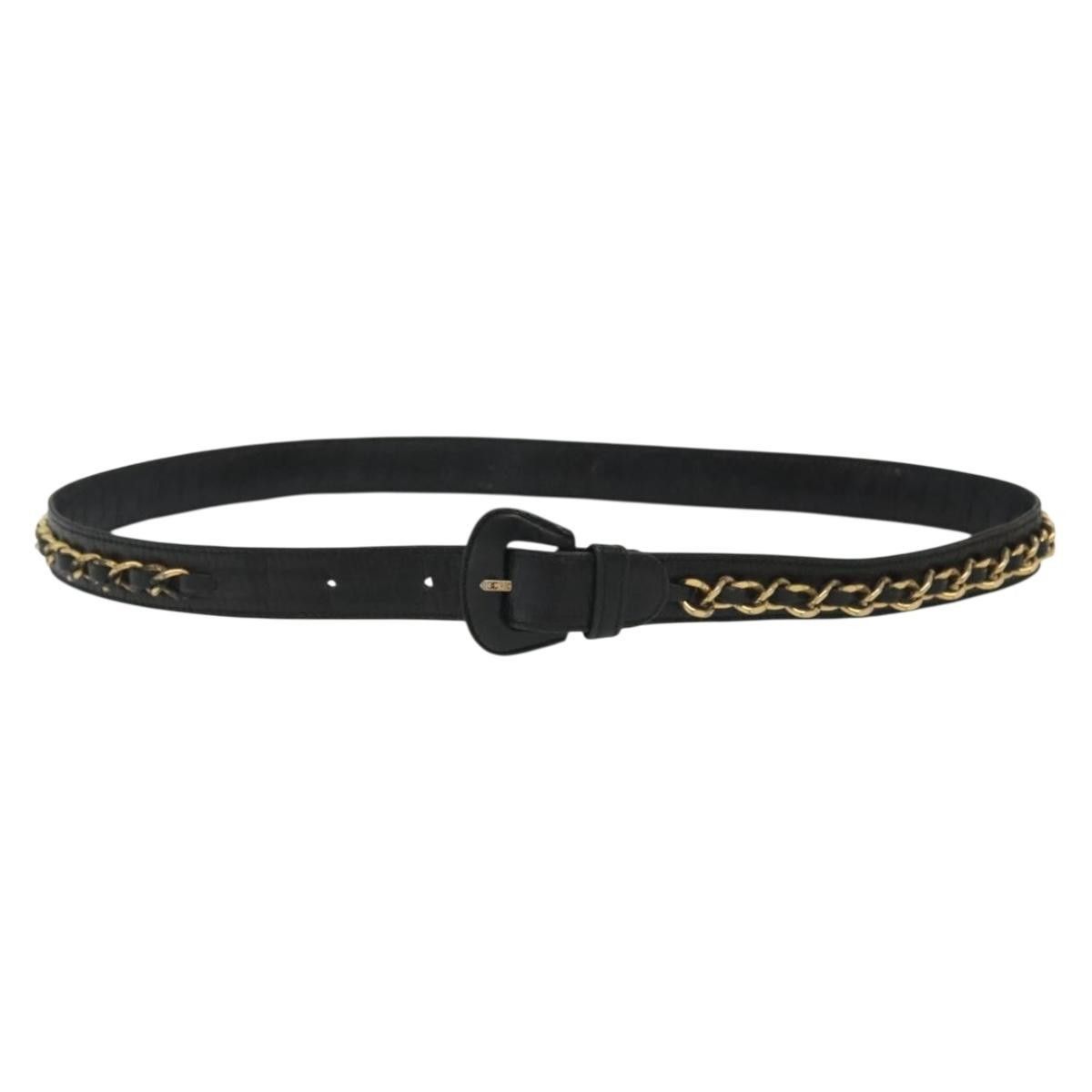 Chanel Chanel Vintage Buckle Chain Belt Leather and Metal Size ONE SIZE - 1 Thumbnail