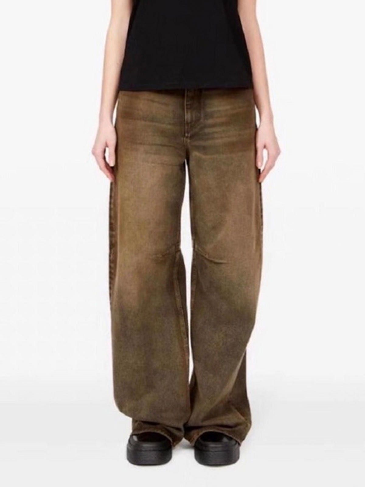 Japanese Brand Brown Wide Leg Corduroy Pants, Relaxed Fit Trousers Size US 30 / EU 46 - 1 Thumbnail