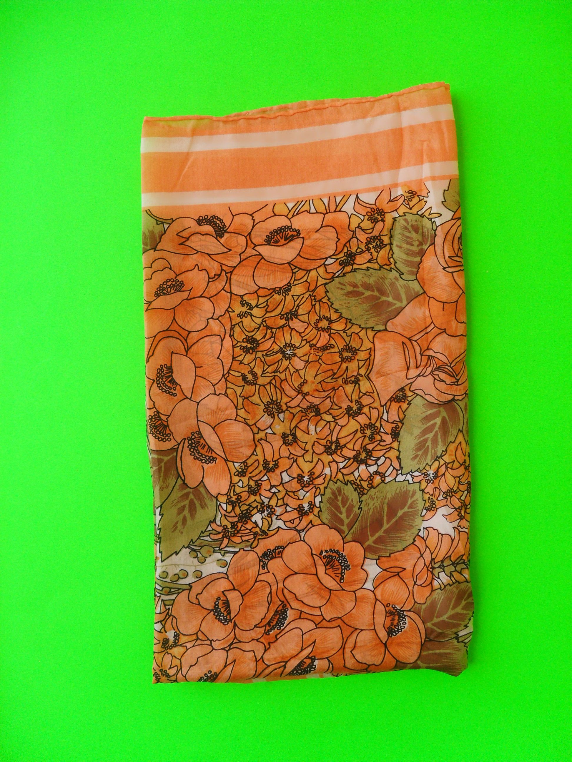 Other Vintage square travel scarf 100% very soft and fine silk. Size ONE SIZE - 3 Thumbnail