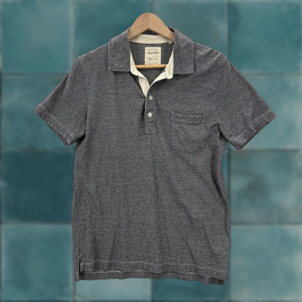 Billy Reid Billy Reid Polo Shirt Mens M Gray Stripe Pocket Jersey Cotton Casual Preppy Size US M / EU 48-50 / 2 - 1 Thumbnail