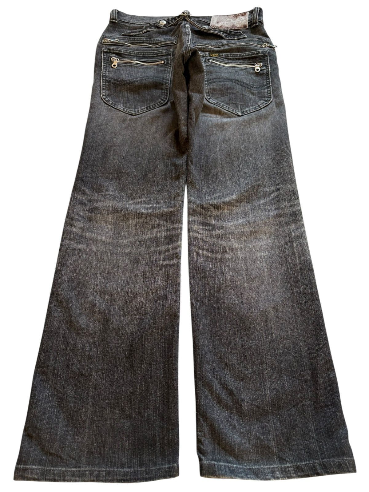 Lee Vintage Lee Mud Wash Buckle Back Distressed Rip Loose Jeans Size US 30 / EU 46 - 2 Thumbnail