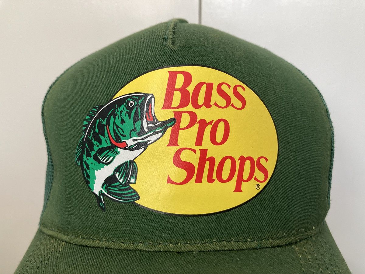 Bass Pro Shops × Vintage BASS PRO SHOPS SNAPBACK HAT CAP TRUCKER MESH GREEN FISHING Size ONE SIZE - 4 Thumbnail