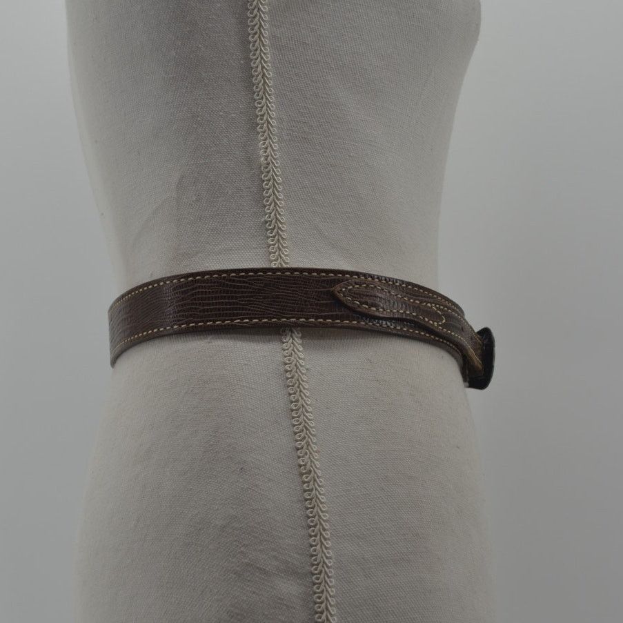 Vintage TexTan Women's Western Cowgirl Brown Leather Belt Boho Sz 28 Size ONE SIZE - 11 Thumbnail
