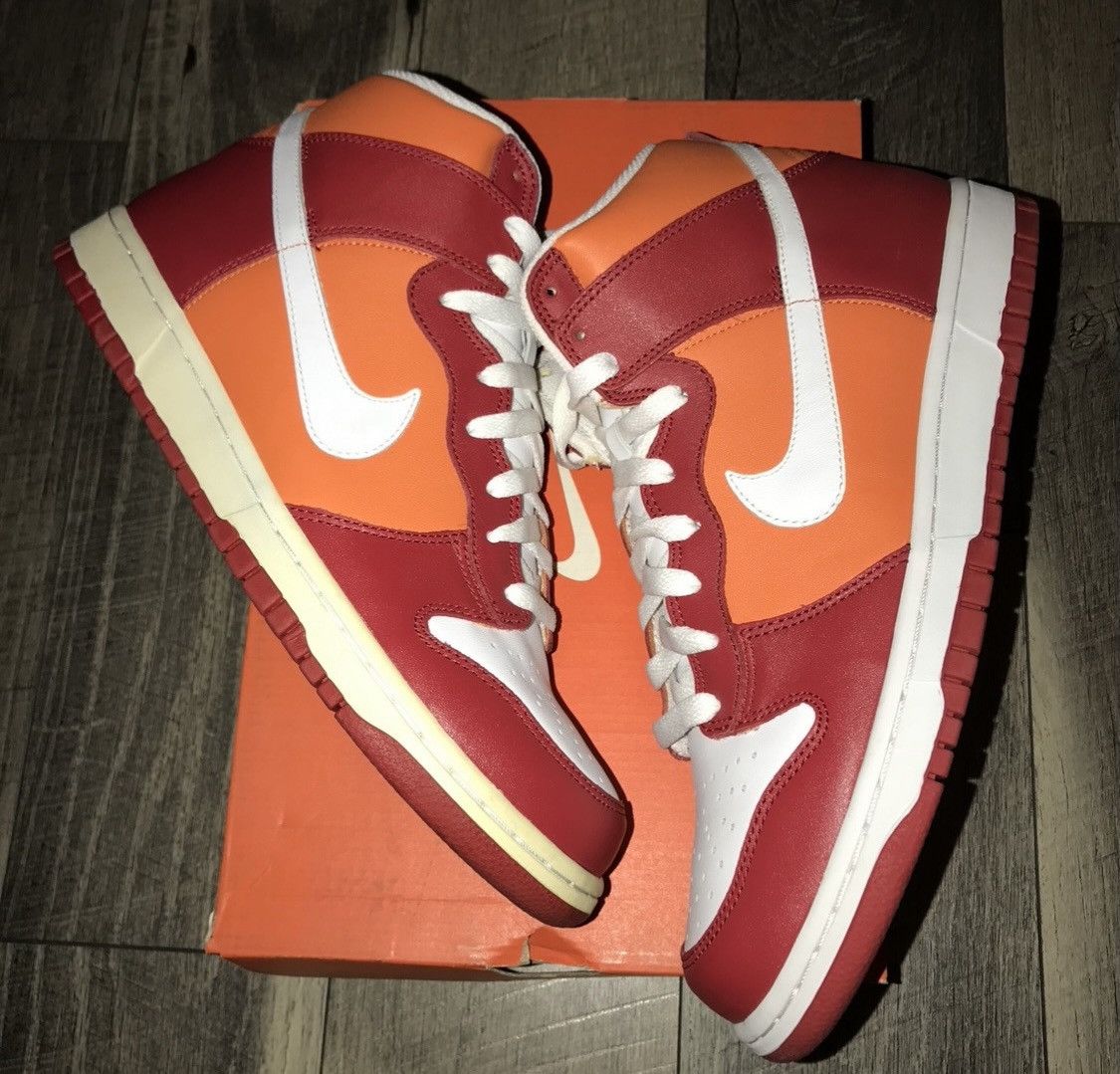 Nike Nike Dunk High Varsity Red Orange Blaze 2007 men’s size 10.5 Size US 10.5 / EU 43-44 - 3 Thumbnail