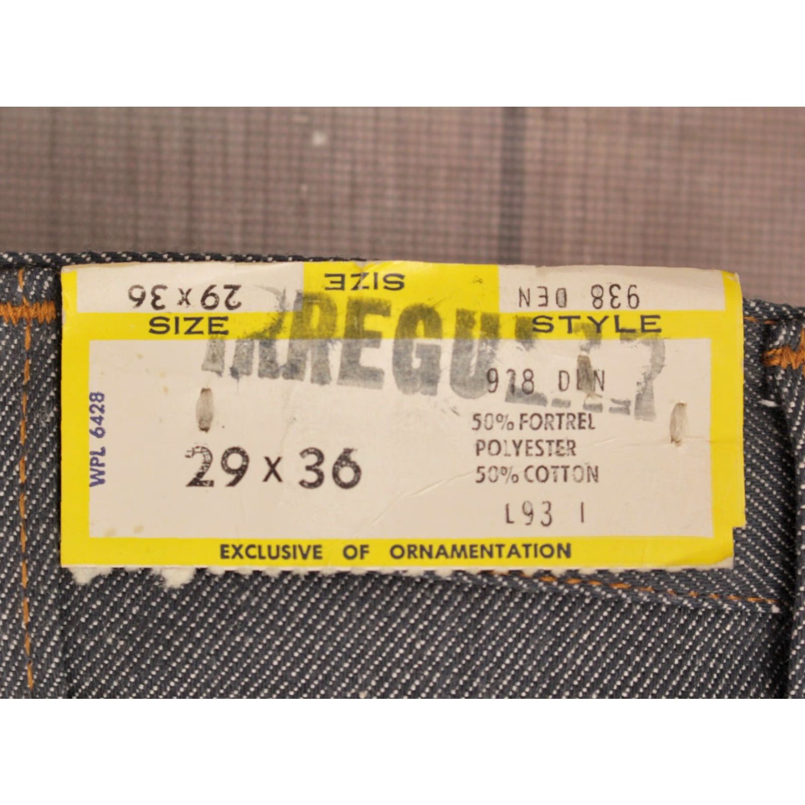 Wrangler VINTAGE Wrangler 70s NOS 1970s Irregular Flare Jeans 28x36 Blue 70s Bellbottoms Mens Jeans Size US 28 / EU 44 - 4 Thumbnail