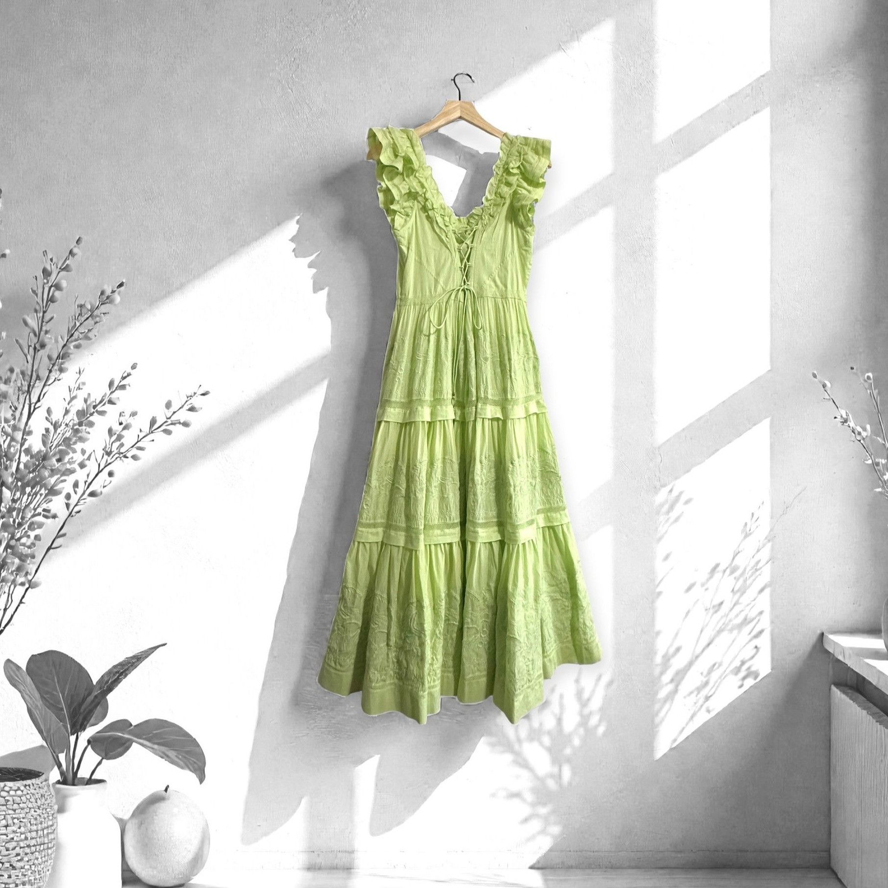 Ulla Johnson Ulla Johnson Julietta Broderie Anglaise Cotton Midi Dress, 4 Size S / US 4 / IT 40 - 2 Thumbnail