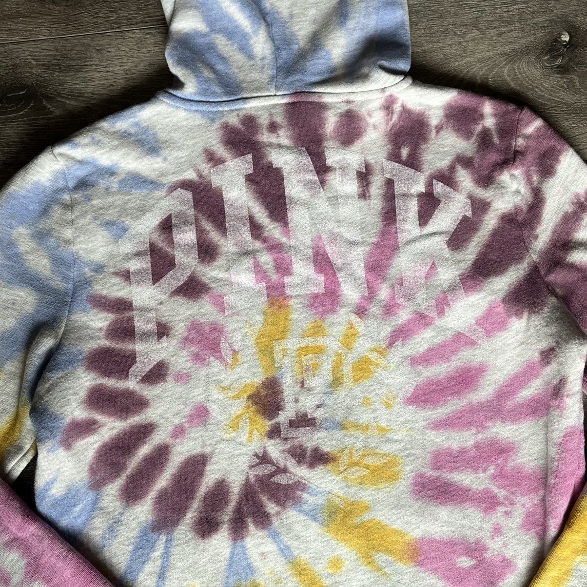 Pink Vintage 2000s Pink Victoria’s Secret Tie Dye Zip Up Hoodie Size S / US 4 / IT 40 - 4 Thumbnail