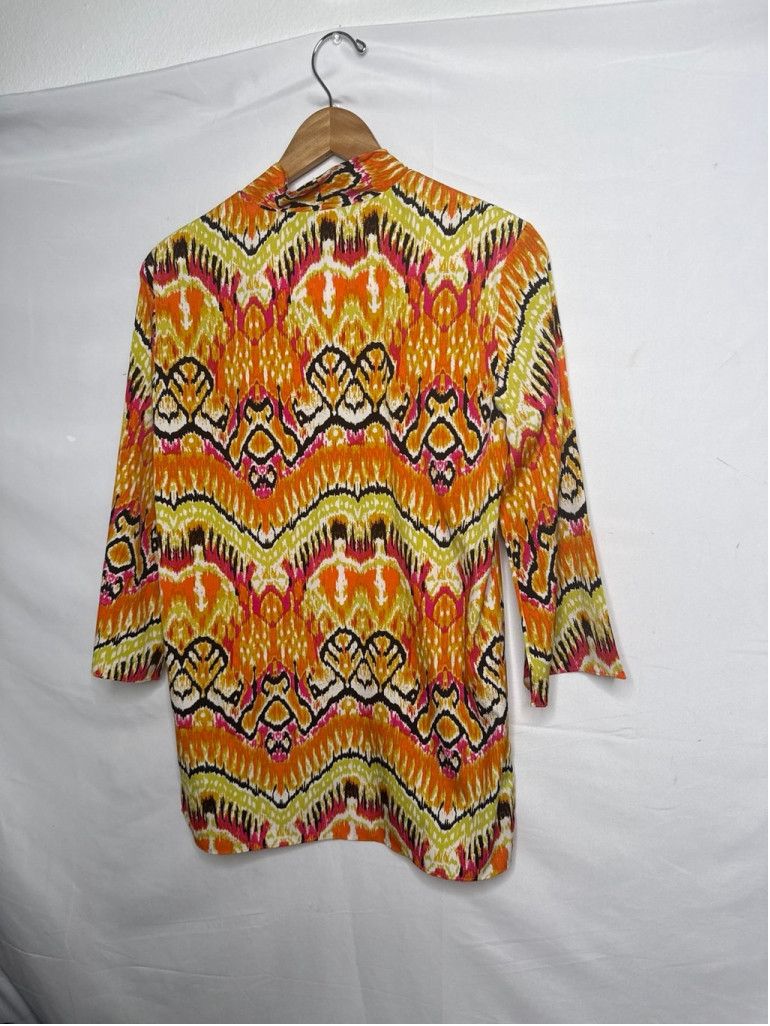 Modern Notoriety NWOT Natori kimono vibrant pattern 3/4 sleeve blouse top Sm Size S / US 4 / IT 40 - 5 Thumbnail