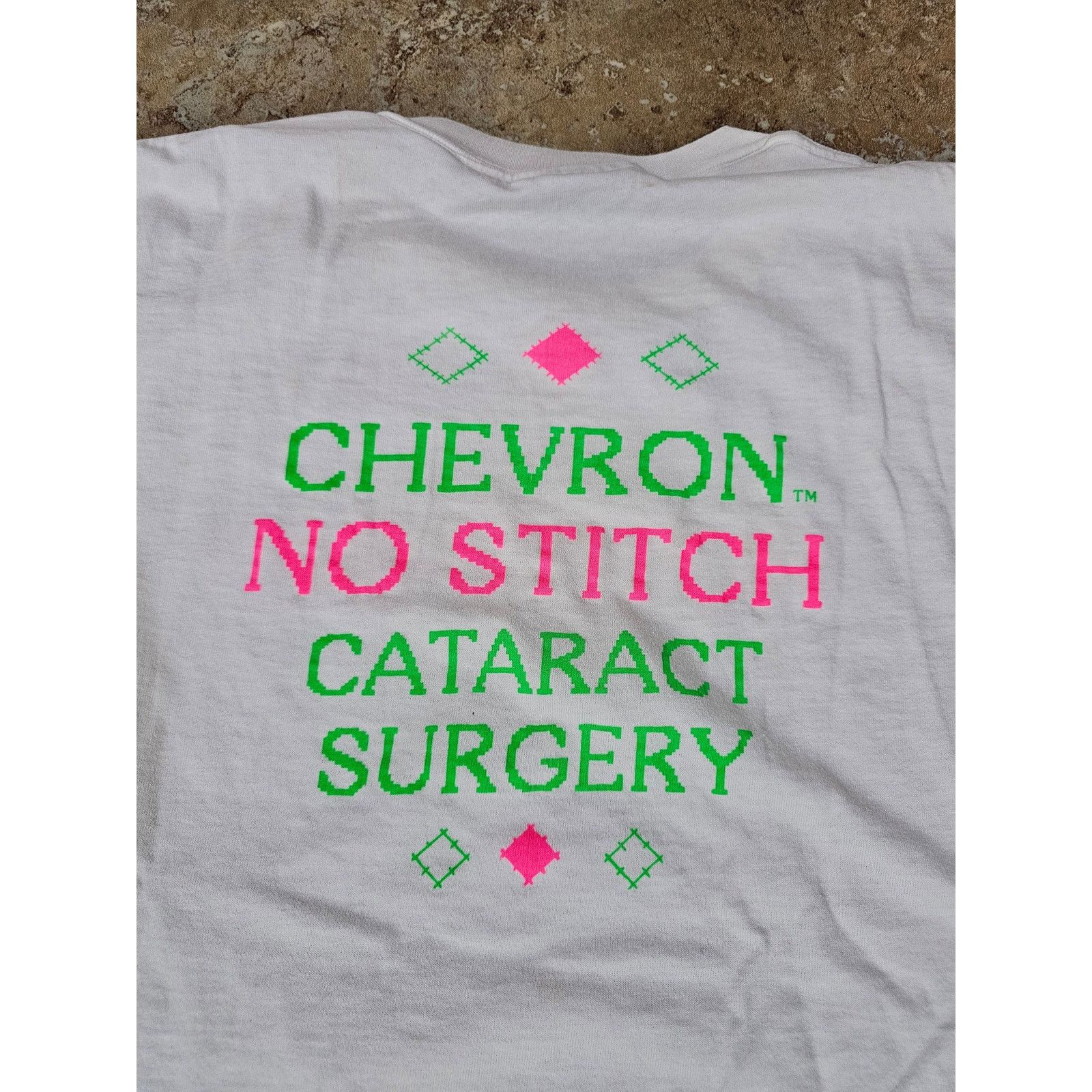 Other Chevron Eye Surgery White T-Shirt, Double Sided Sz XL 1990s Size US XL / EU 56 / 4 - 2 Thumbnail