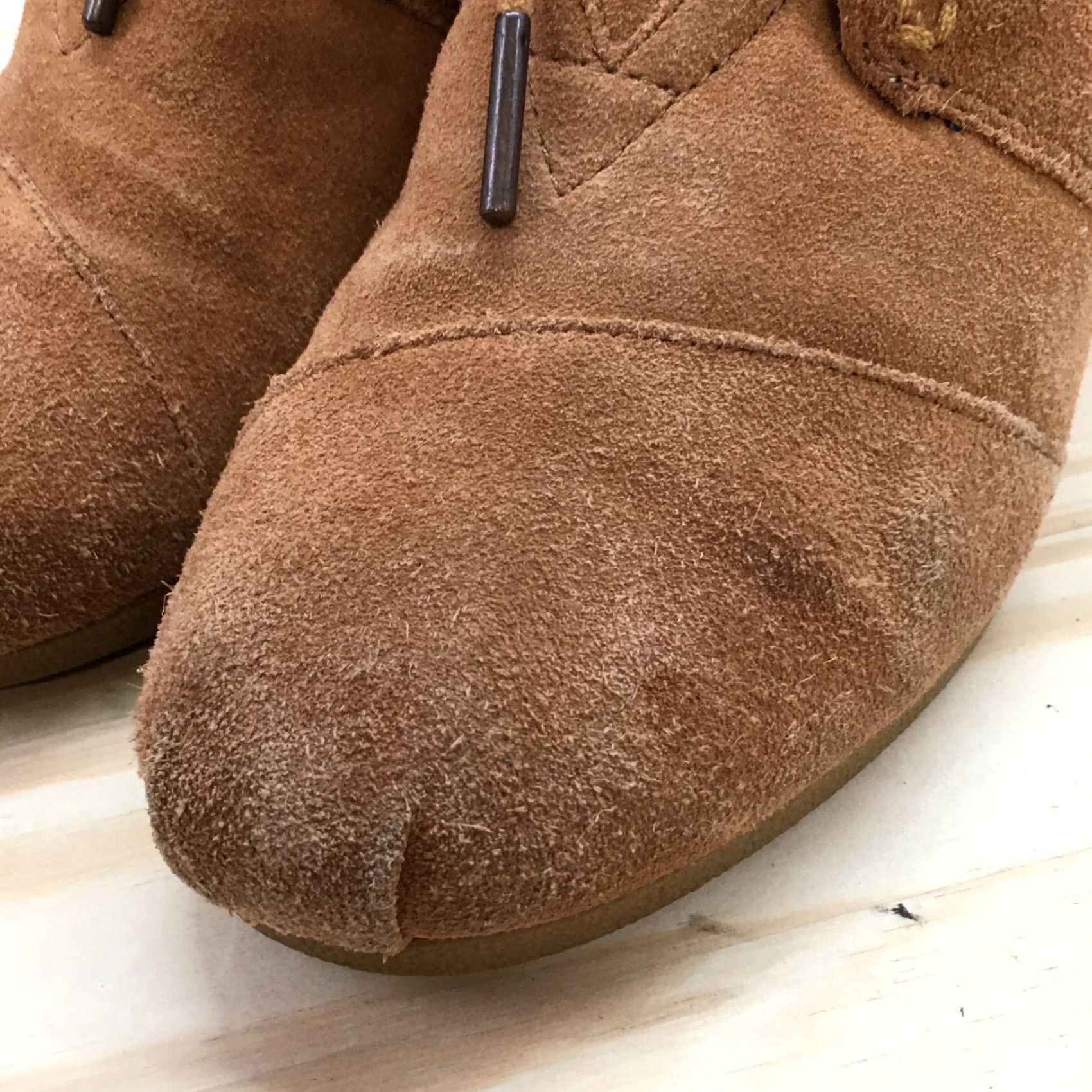 Toms TOMS Chukka Boots Women’s 7.5 Brown Kala Dessert Lace Up Wedge Casual Leather Shoes Size US 8 / IT 38 - 4 Thumbnail