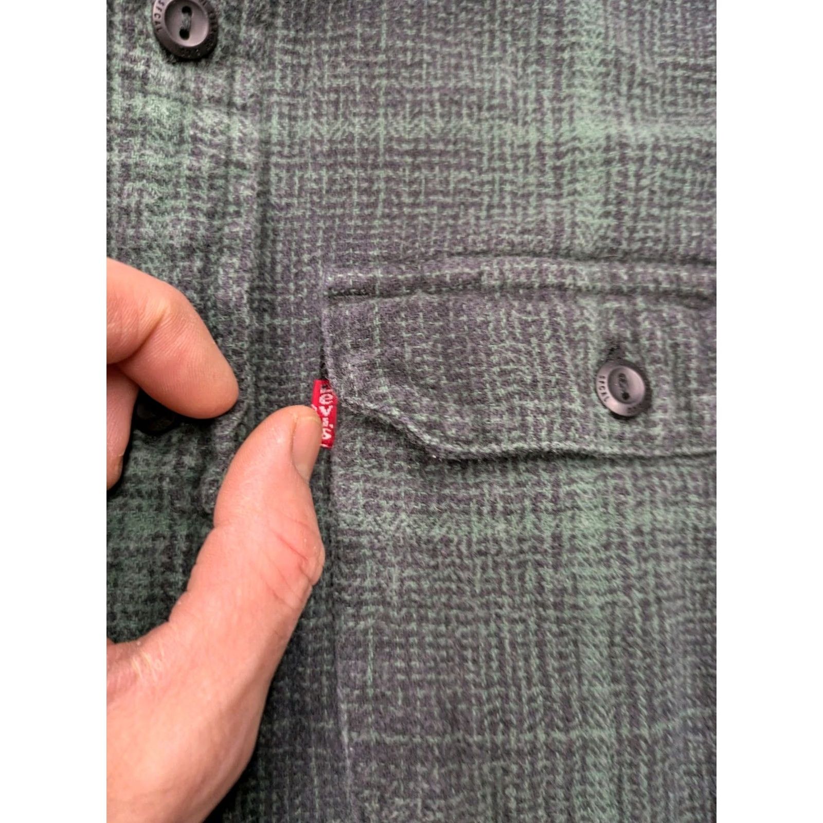 Levi's VINTAGE Levi's Flannel Shirt Men Small Button Green Plaid Pockets Thick Heavy Long Sleeve Size US S / EU 44-46 / 1 - 3 Thumbnail