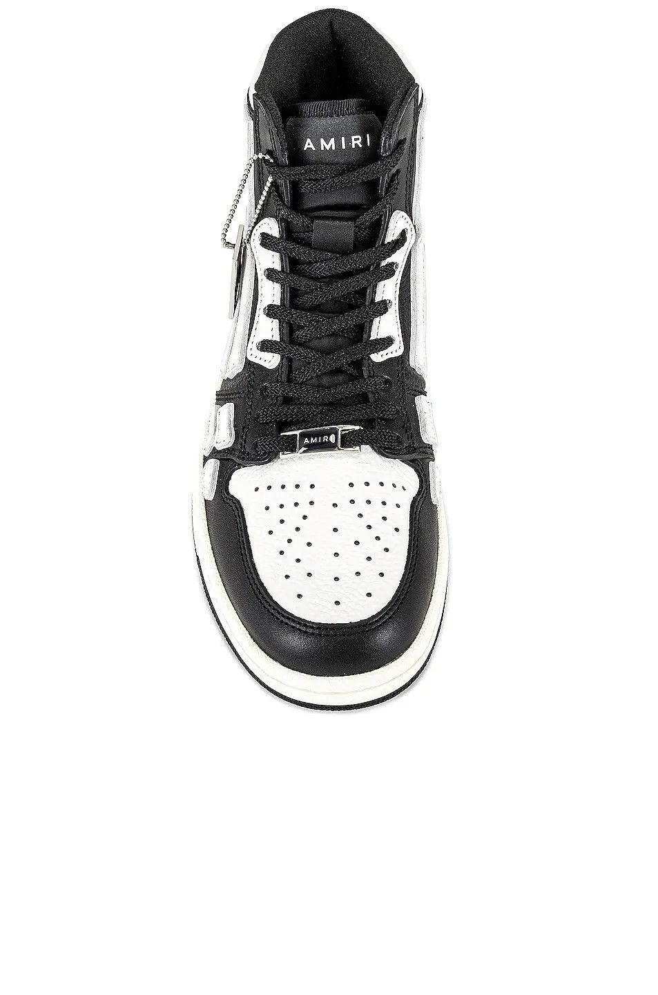 Amiri o1gr1nt1024 Skel Hi-Top Sneakers in Black/White Size US 6 / EU 39 - 4 Thumbnail