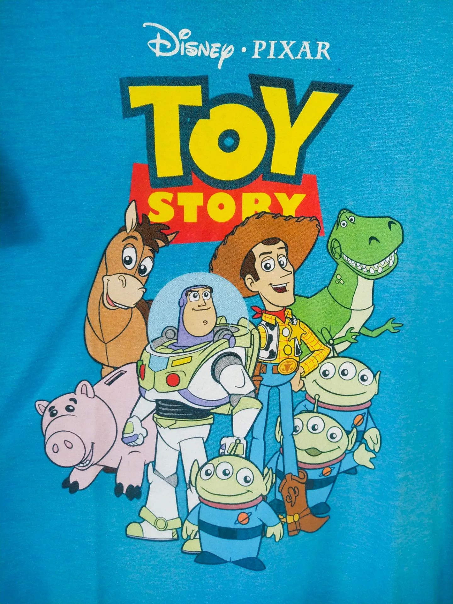 Disney Toy Story Chara Art Big Print Blue Animation Cartoon Tee Size US XL / EU 56 / 4 - 2 Thumbnail