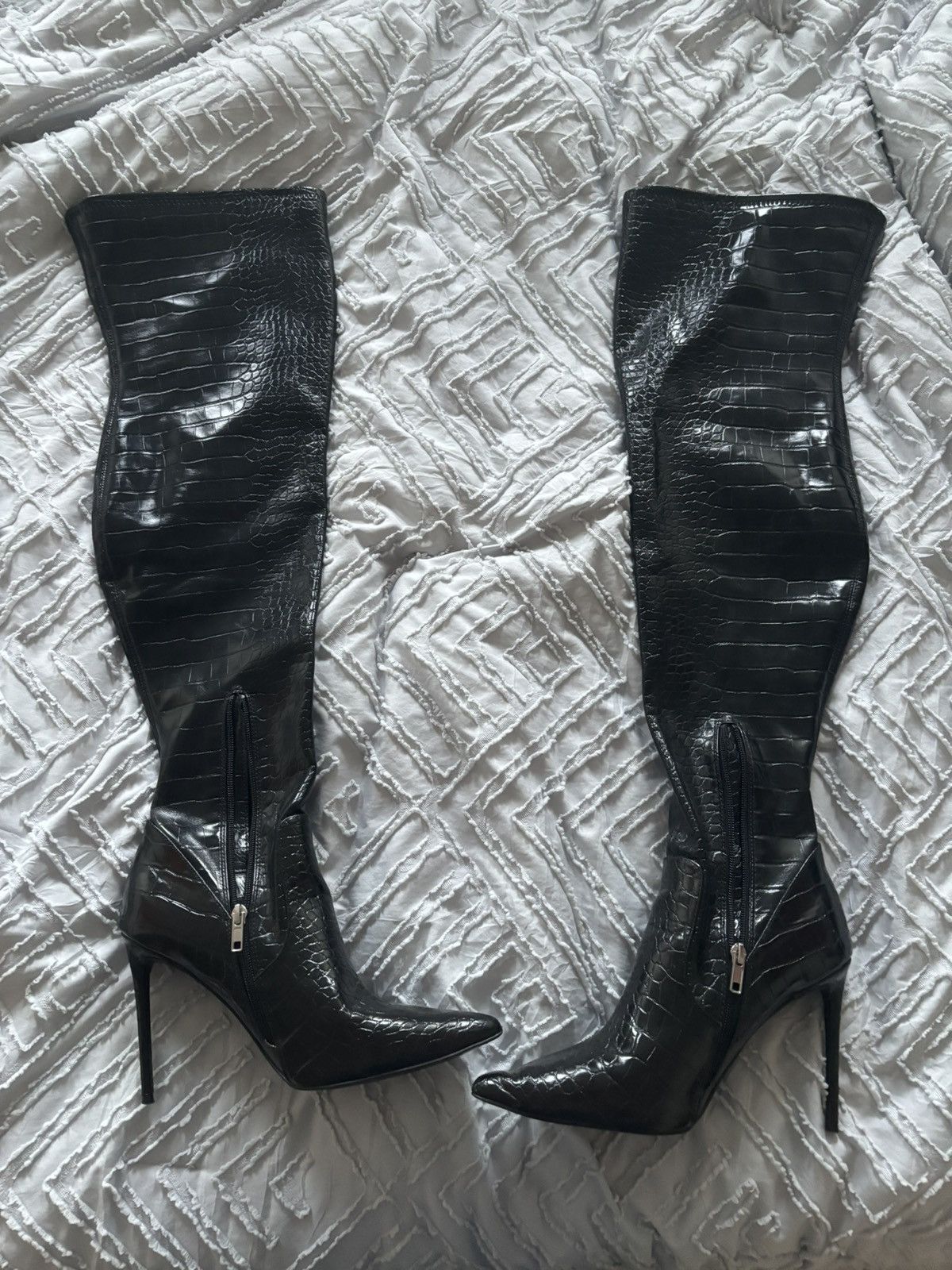 Vintage Crocodile Skin Heels Size US 9 / IT 39 - 2 Thumbnail