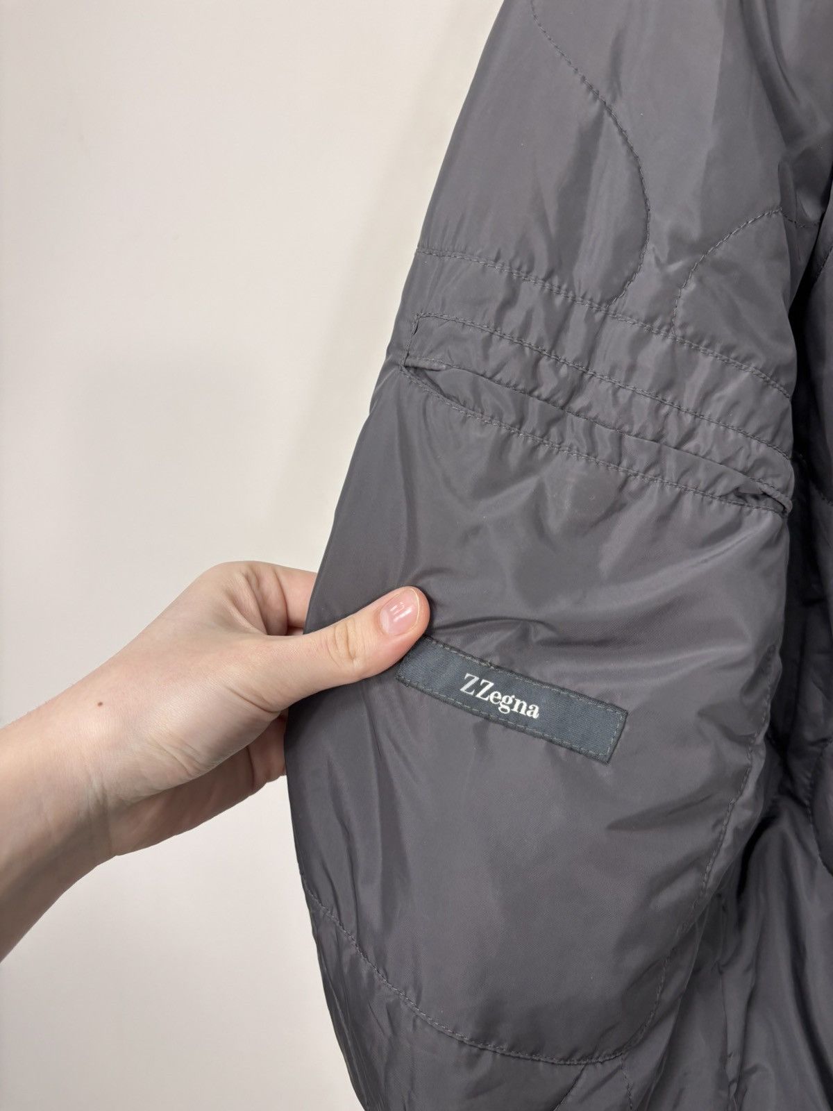 Z Zegna Z Zegna Men’s Quilted Grey Lightweight Bomber Jacket Size US M / EU 48-50 / 2 - 22 Thumbnail