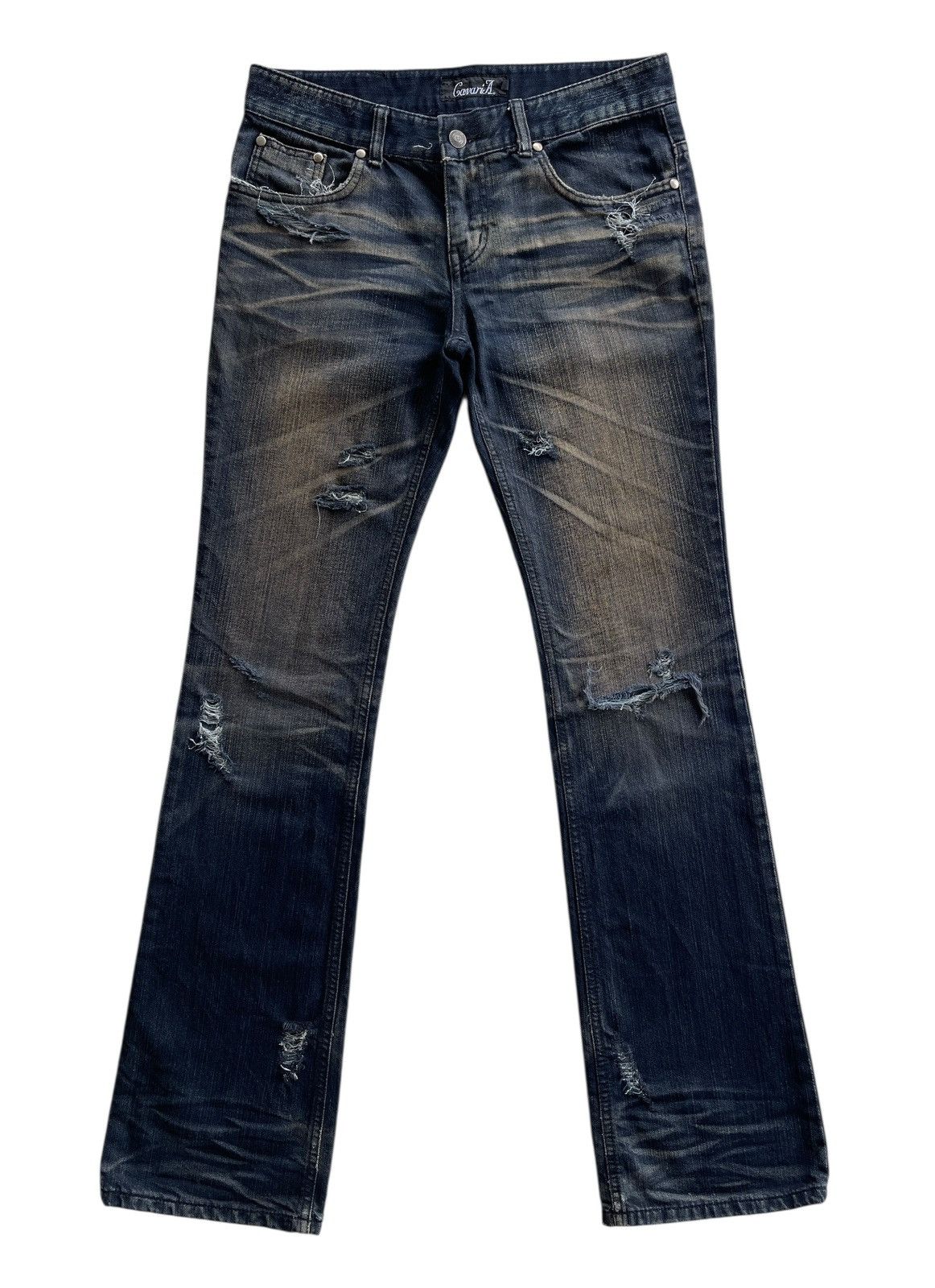 Japanese Brand CavariA Distressed Flare Denim Size US 30 / EU 46 - 1 Thumbnail