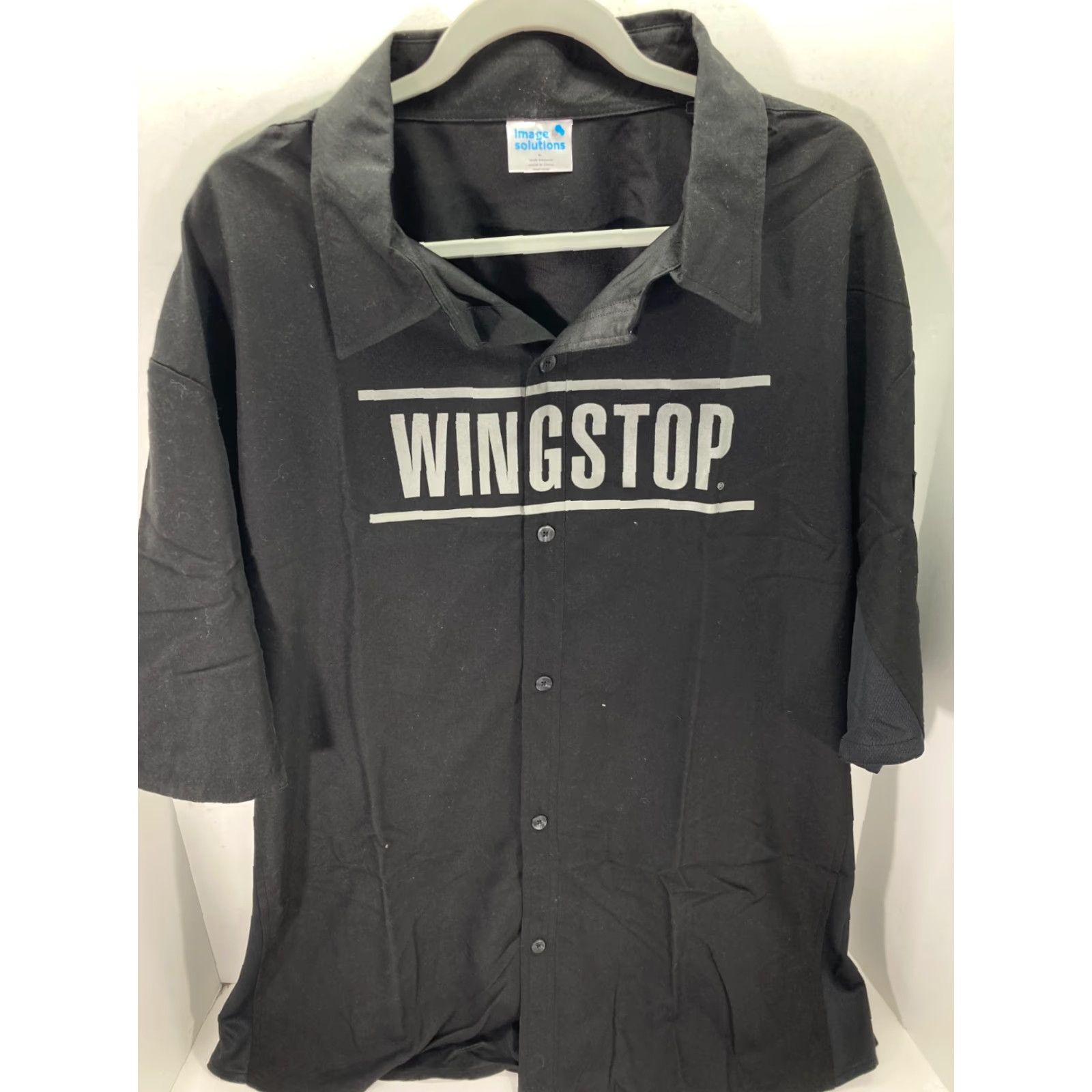 Vintage Wingstop Image Solutions Employee Button Up Shirt Mens XL Black Short Sleeve Size US XL / EU 56 / 4 - 3 Thumbnail