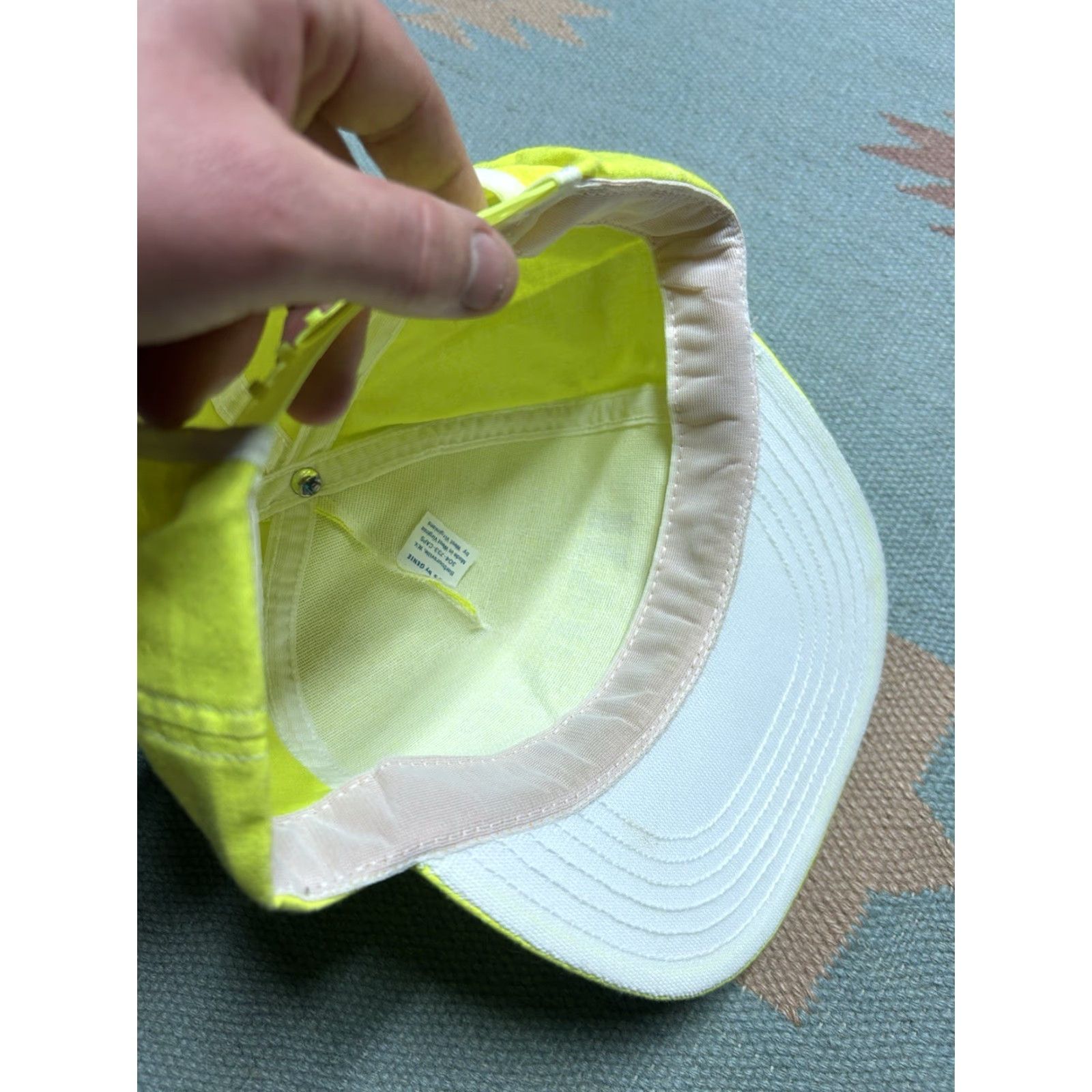 Vintage VINTAGE SnapBack hat cap hydro mechanical supply Michigan hi vis made in USA Mens Adjustable Yellow USA Snapback Size ONE SIZE - 6 Thumbnail