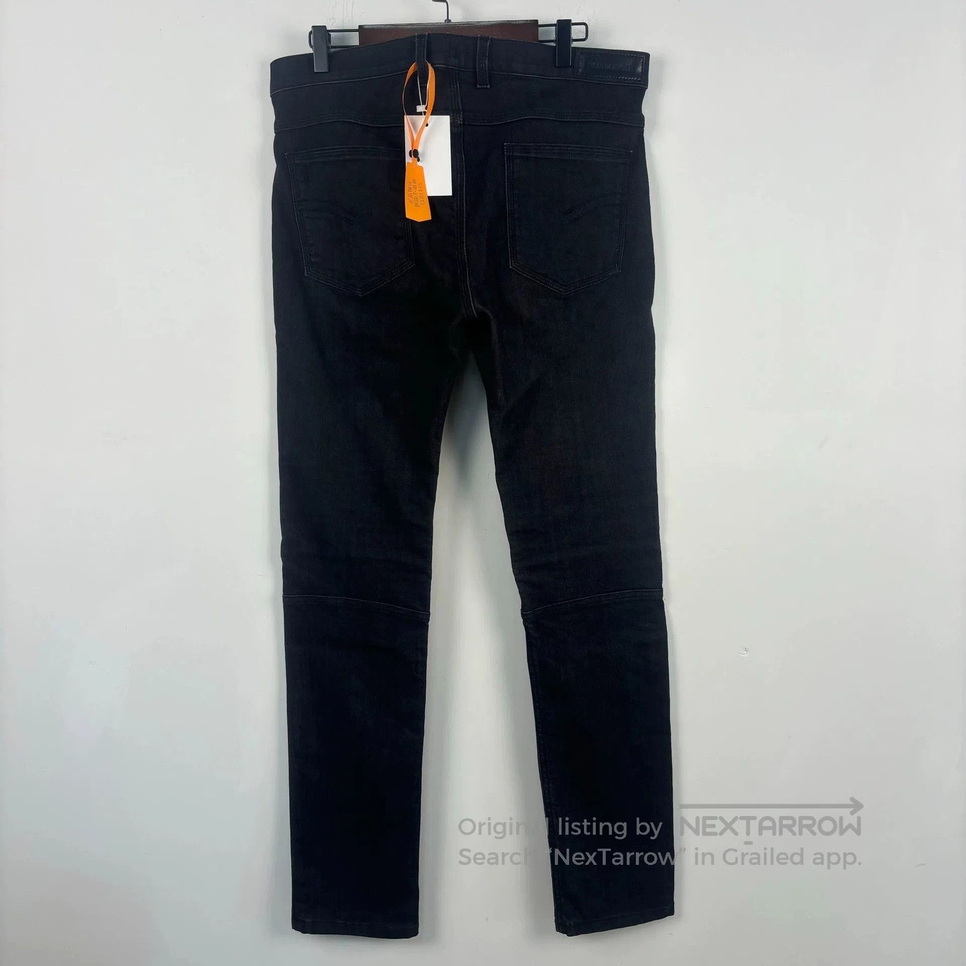 Neil Barrett black denim motorcycle panel jeans size 33. Size US 33 - 3 Thumbnail