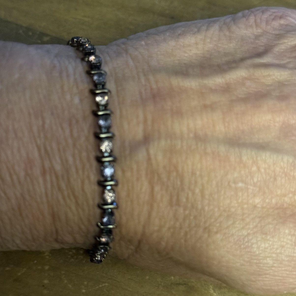 Vintage Vintage gunmetal pink and purple rhinestones tennis bracelet Size ONE SIZE - 3 Thumbnail