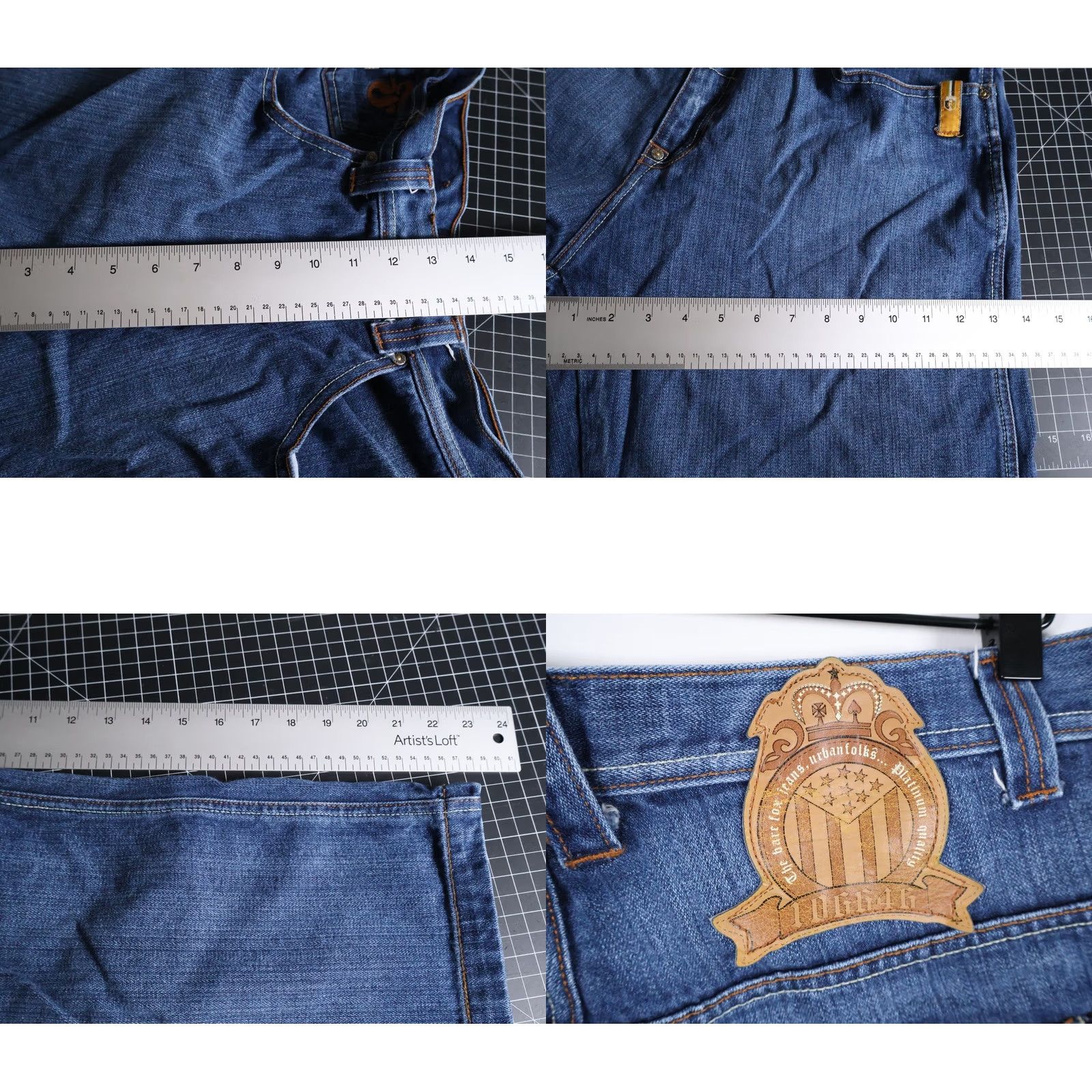 Denime VINTAGE Bare Fox Baggy Jean Shorts Bermuda Denim 30 x 12 Blue Embroidered Men’s Shorts Boys? Size US 30 / EU 46 - 8 Thumbnail