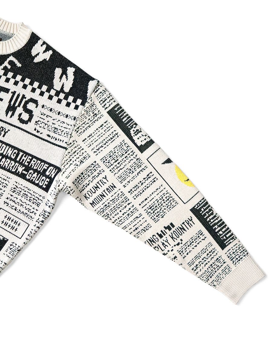 Kapital Kapital 8G KOUNTRY NEWS Newspaper print crew sweater Size US S / EU 44-46 / 1 - 6 Thumbnail