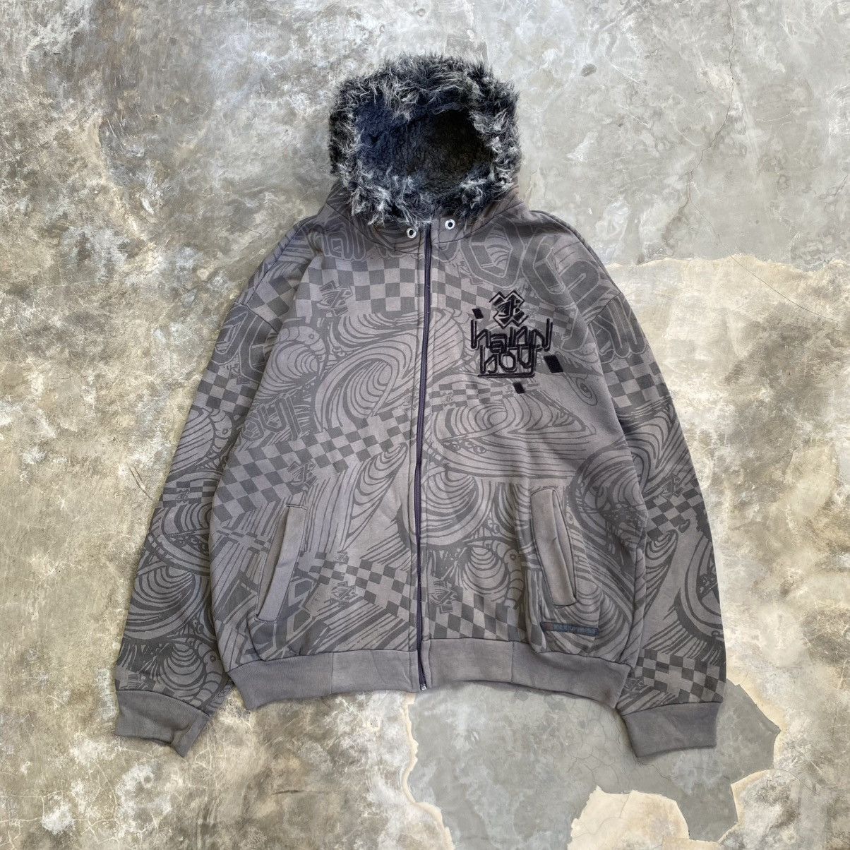 Hysteric Glamour 2000s Archive Handboy Vkei Style Boxy Zip Fur Hoodie Size US L / EU 52-54 / 3 - 1 Thumbnail