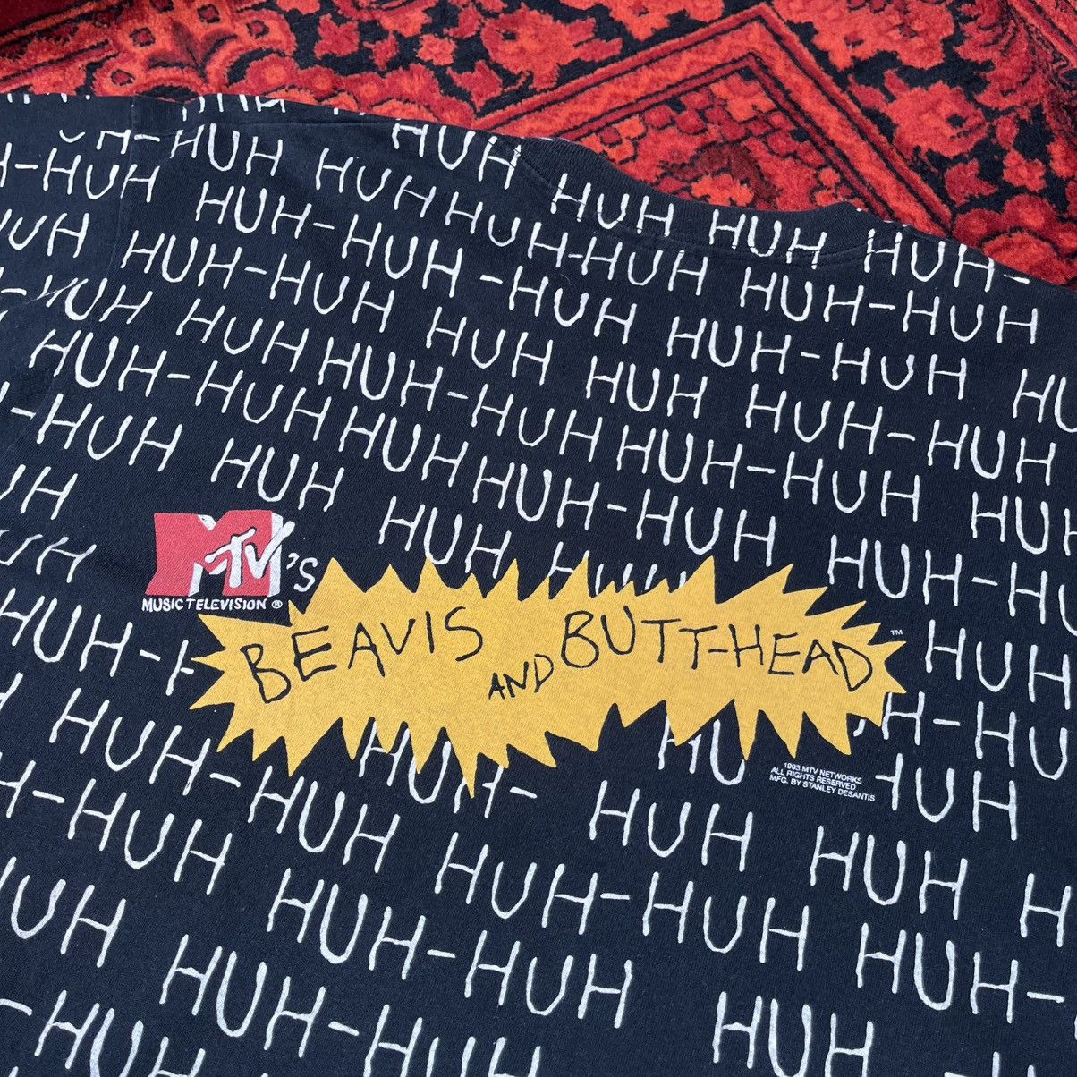 Fruit Of The Loom Vintage Merch Y2K 1993 MTV Beavis And Butthead Print T Shirt Size US XL / EU 56 / 4 - 6 Thumbnail